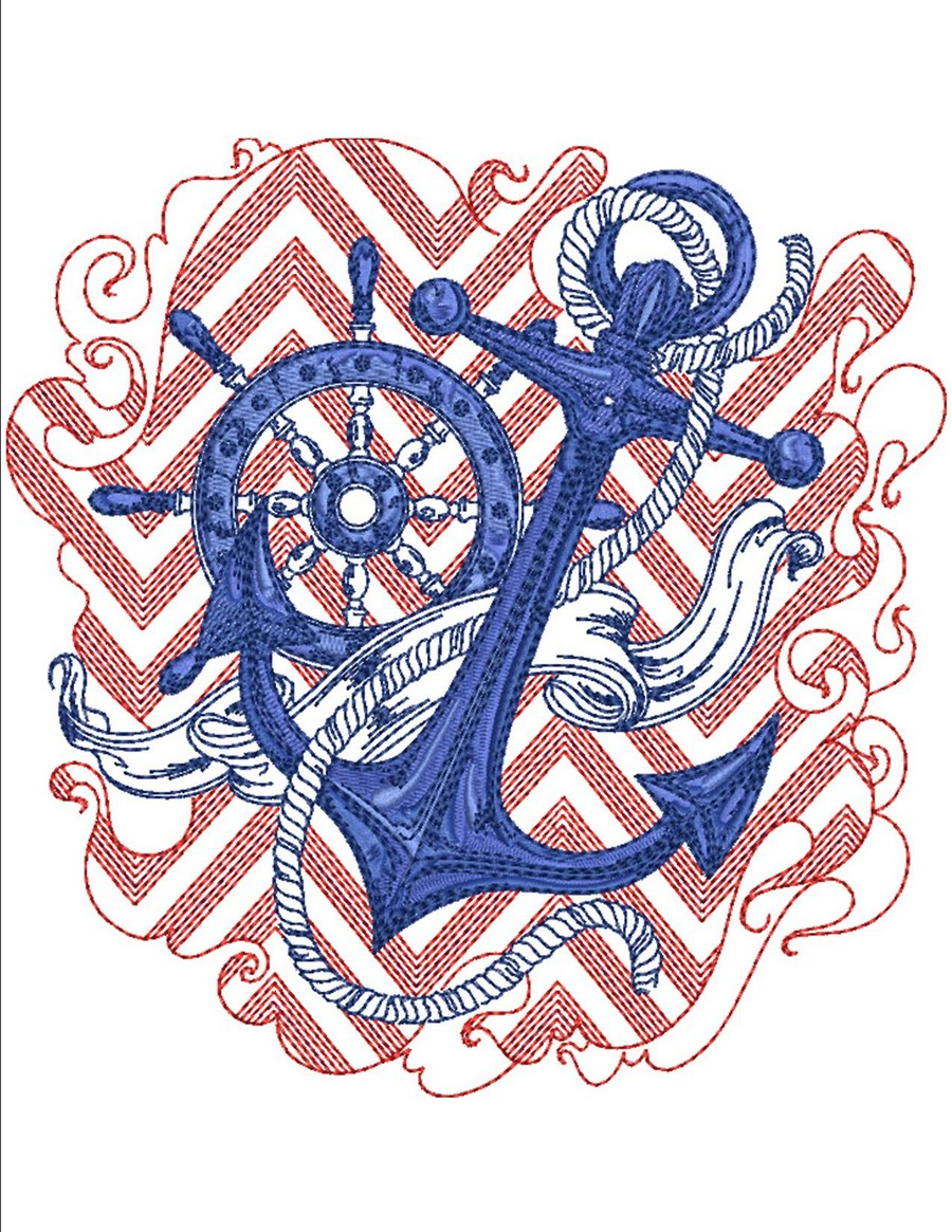 Nautical Embroidery Patterns Chevron Nautical