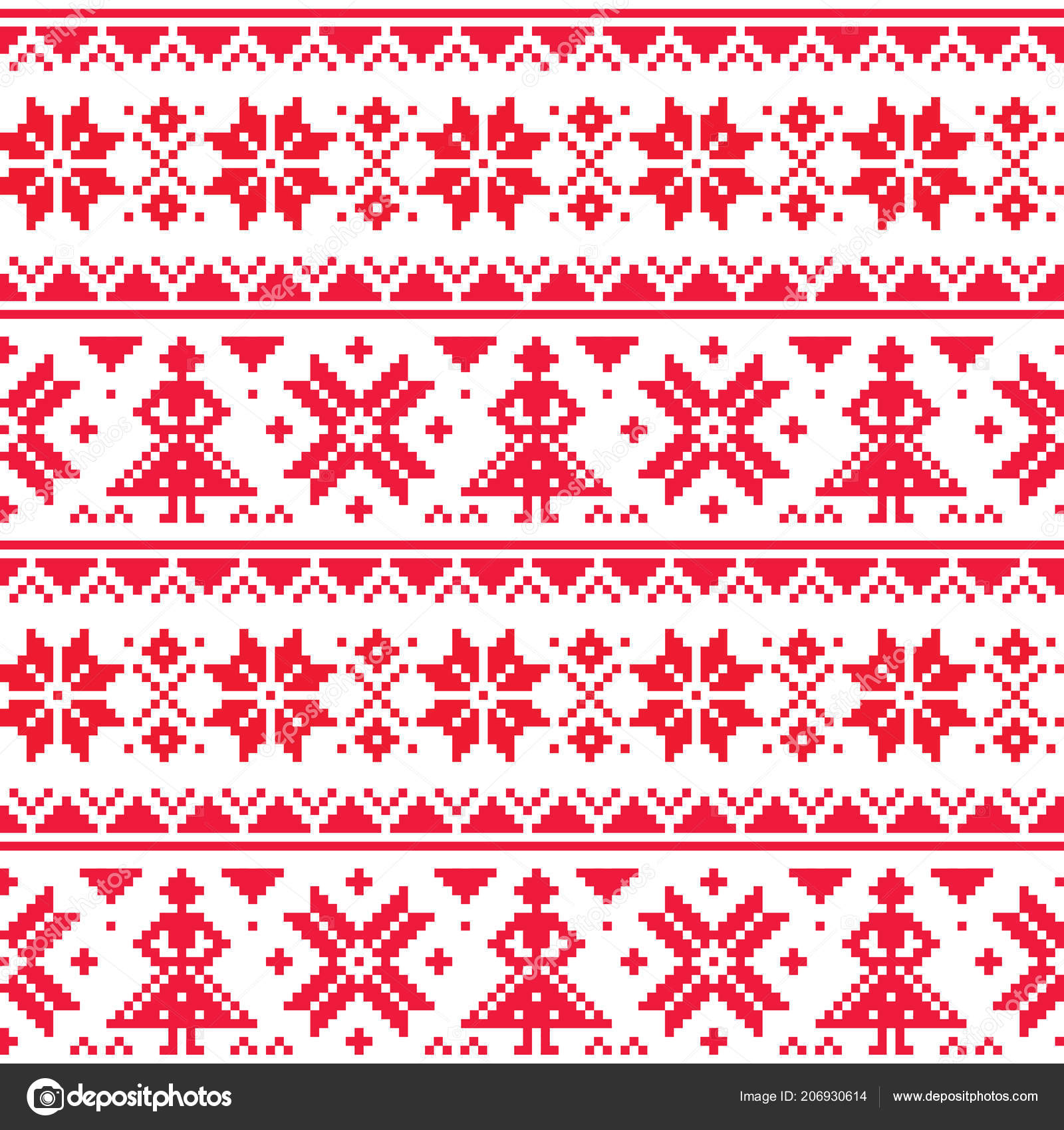 Norwegian Embroidery Patterns Christmas Winter Vector Seamless Pattern Inspired Sami Lapland Folk