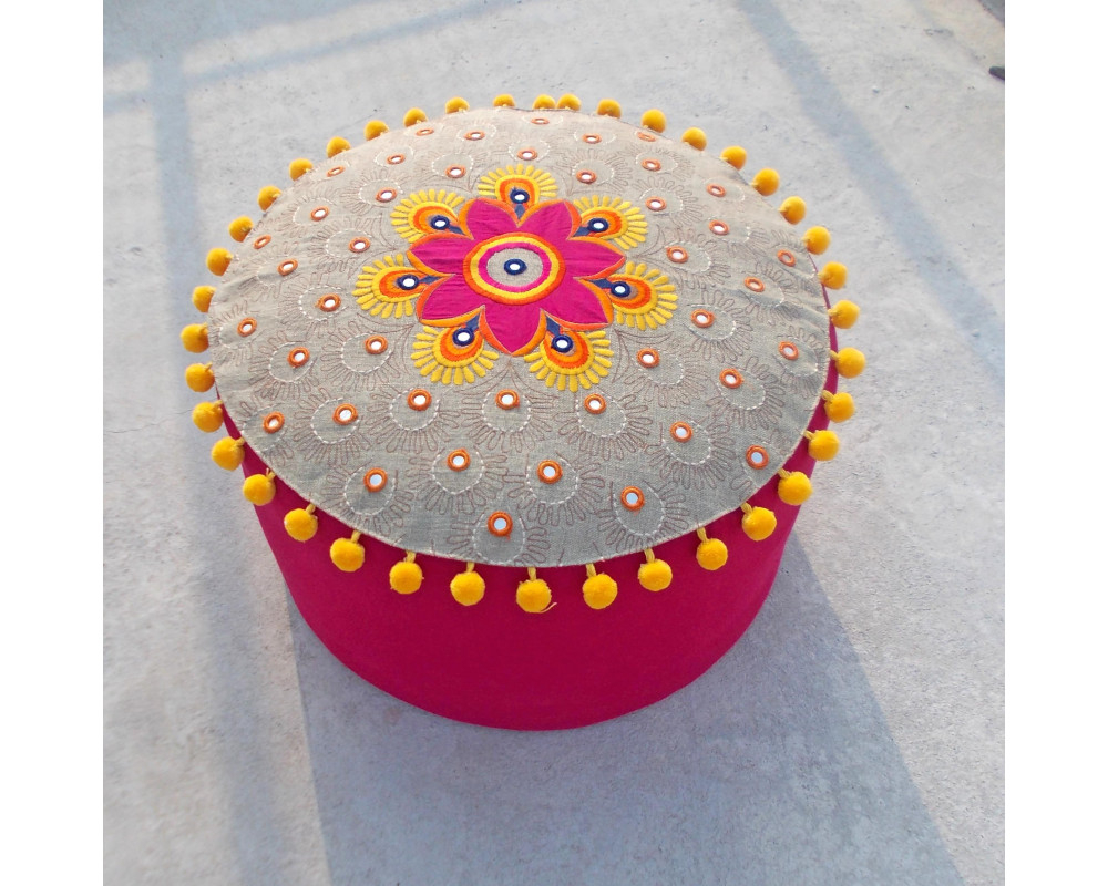 Ottoman Embroidery Patterns Buy Pouf Cover Buy Cotton Pouf Cover Buy Multi Color Embroidery