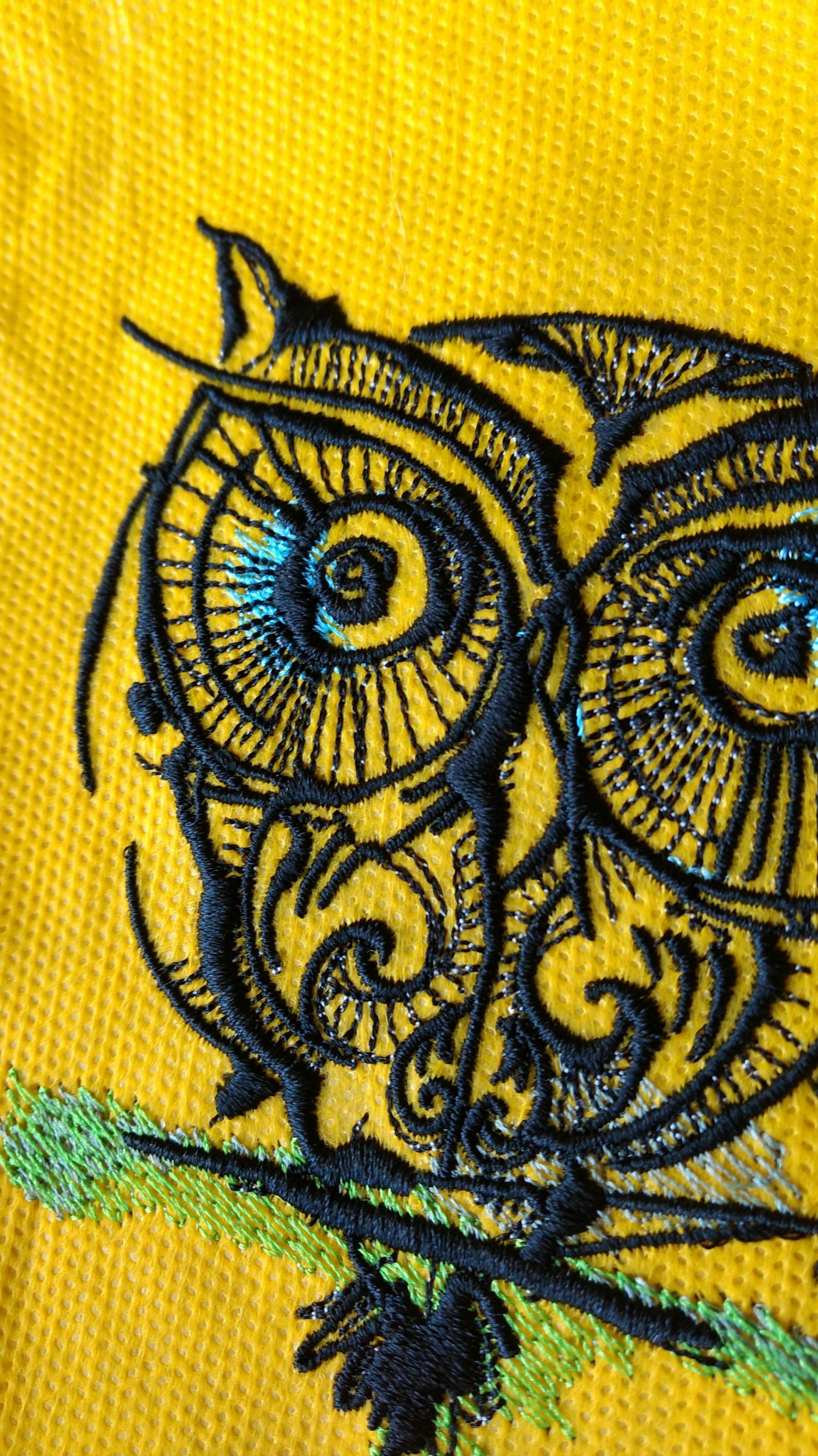 Owl Embroidery Pattern Fragment Of Big Eyes Owl Embroidery Design Showcase With Fauna