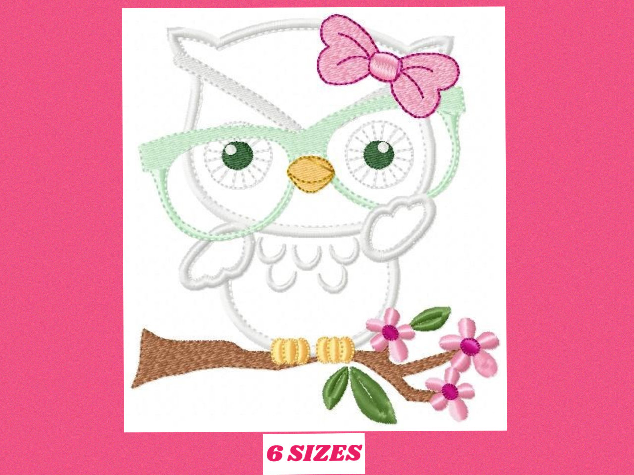 Owl Embroidery Pattern Owl Embroidery Design Owl With Glasses Embroidery Design Machine Embroidery Pattern Ba Embroidery File Bird Embroidery Owl Applique Design