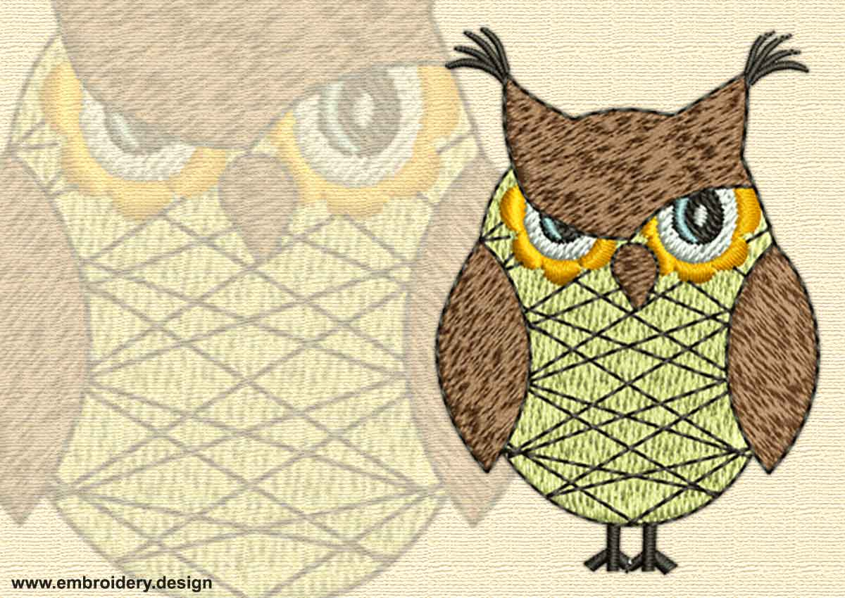 Owl Embroidery Pattern Skeptical Owl