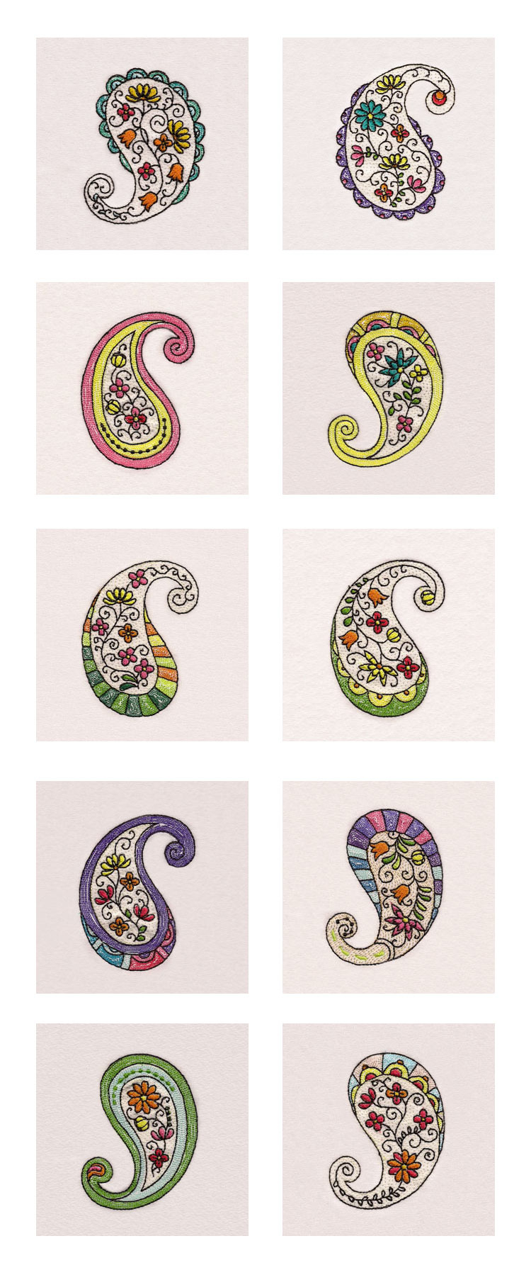 Paisley Embroidery Patterns Machine Embroidery Designs Floral Paisley Set