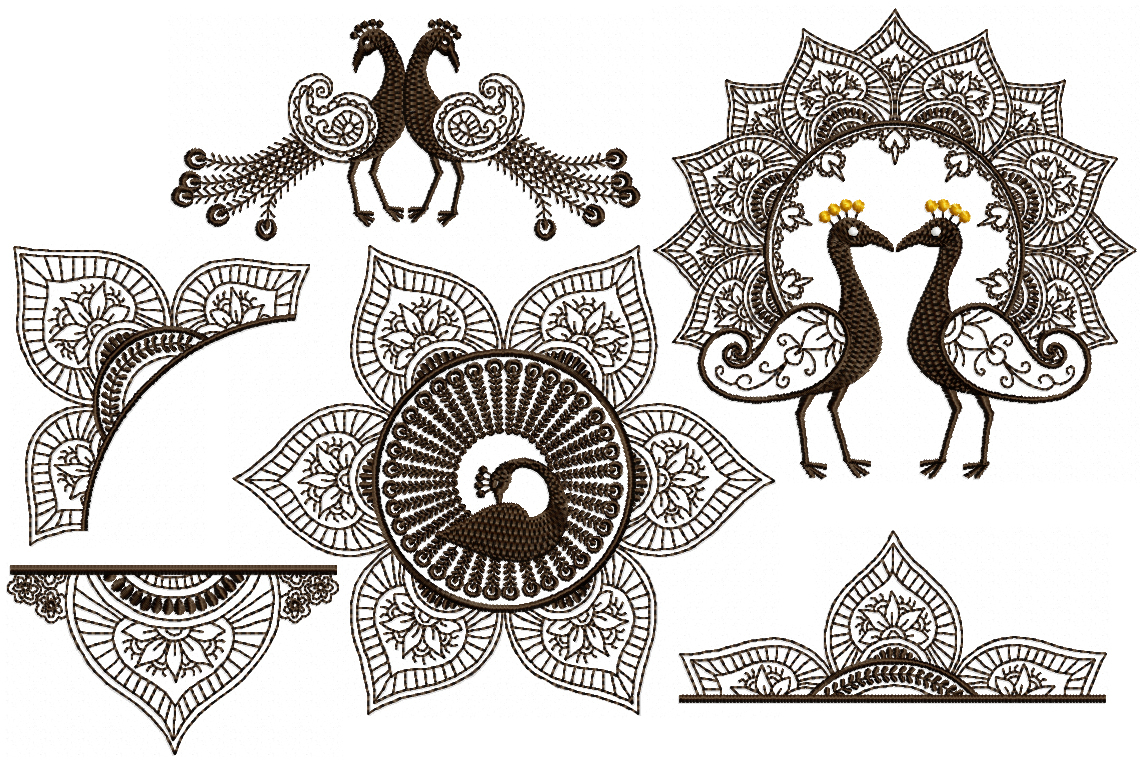 Paisley Embroidery Patterns Paisley Peacock Set For 5x7 6x10