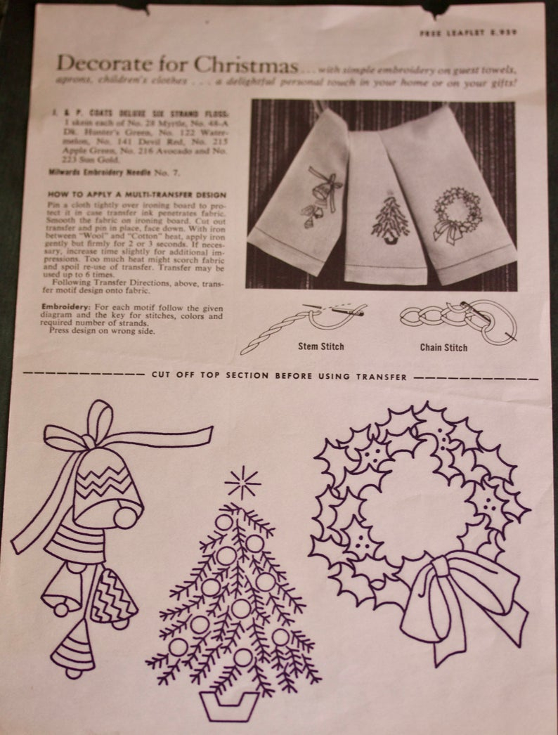Paper Embroidery Patterns Vintage Iron On Embroidery Patterns