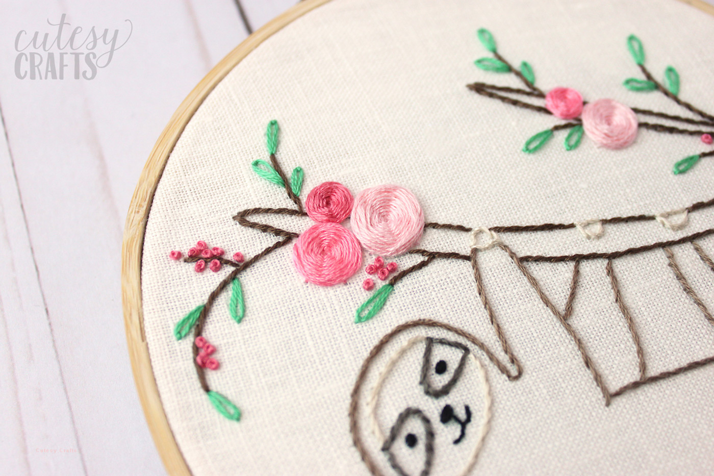 Patterns For Embroidery Adorable Sloth Hand Embroidery Pattern The Polka Dot Chair