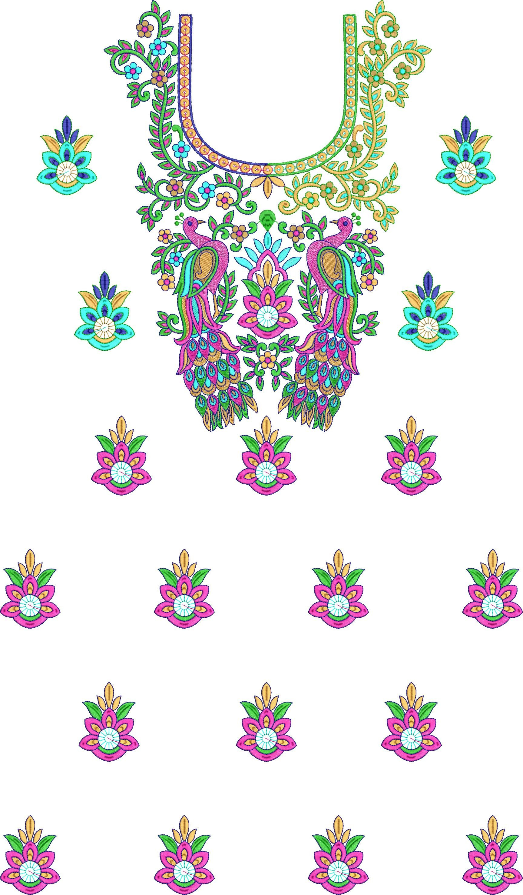 Peacock Embroidery Pattern Full Dress Peacock Embroidery Designs Embroideryshristi