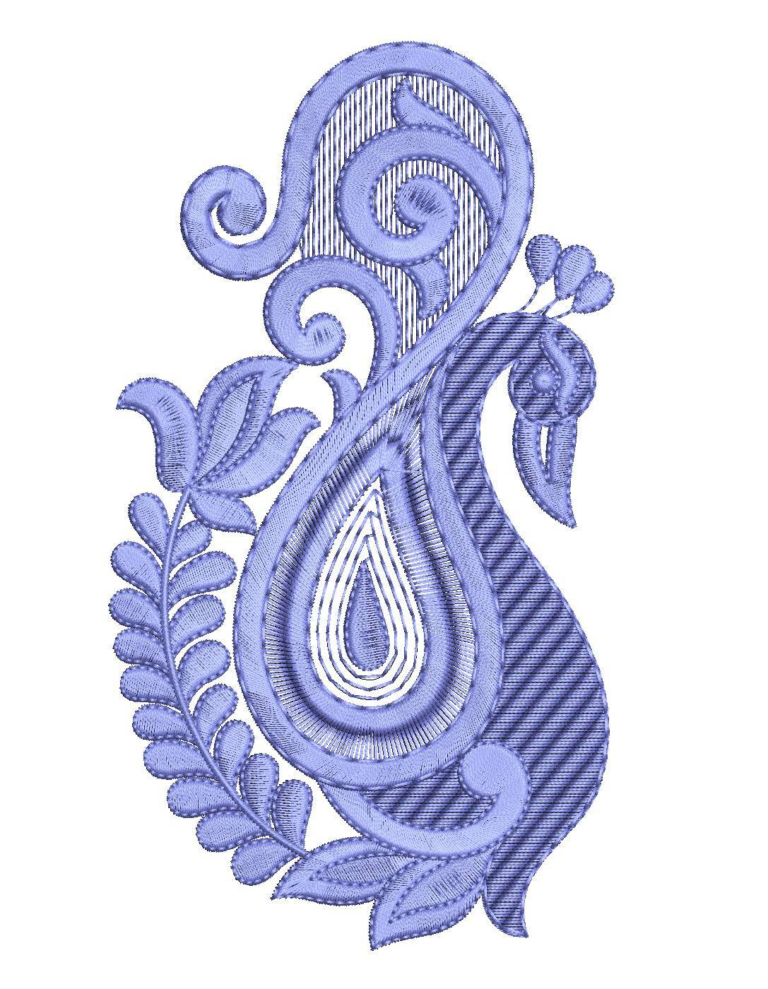 Peacock Embroidery Pattern Peacock Floral Butta Design