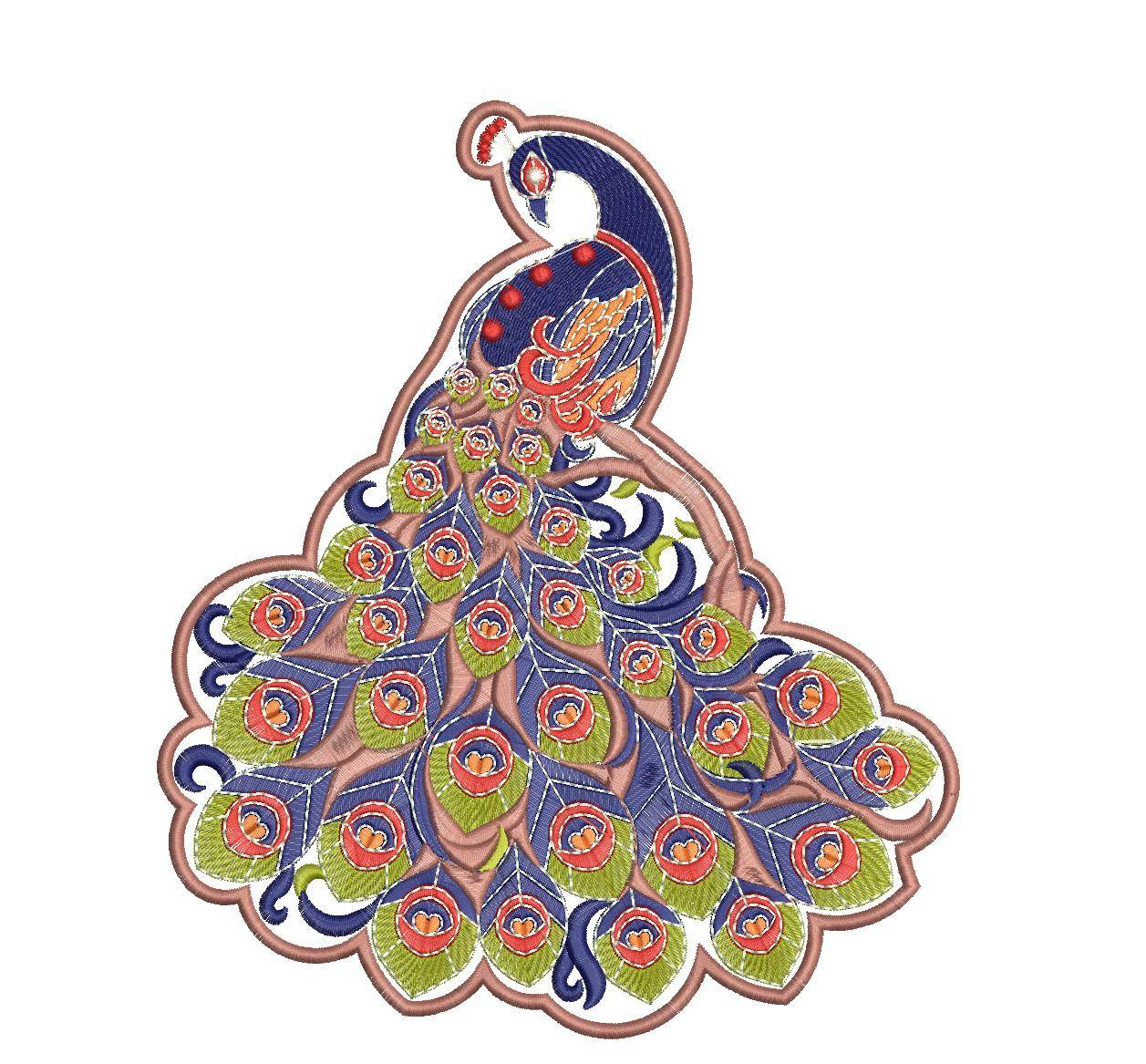 Peacock Embroidery Pattern Peacock Machine Embroidery Design