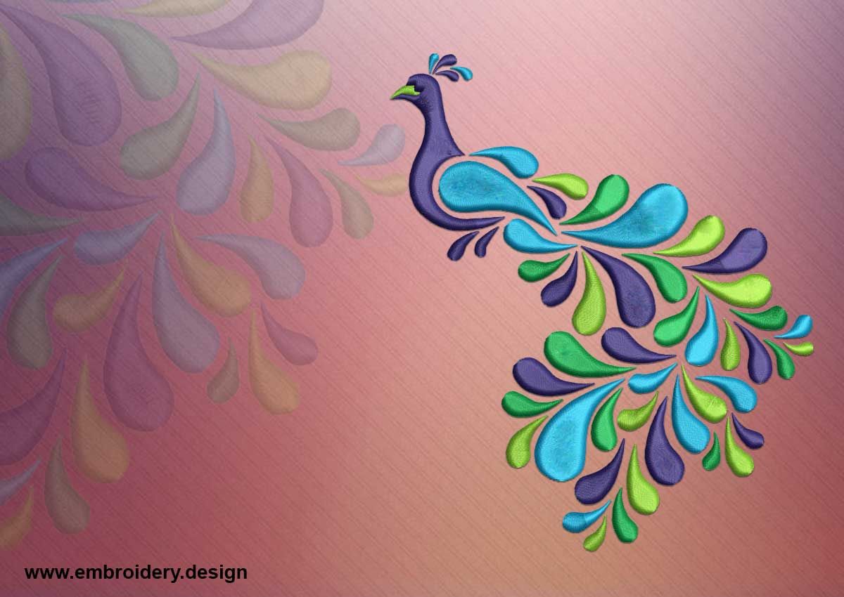 Peacock Embroidery Pattern Tattoo Colored Peacock