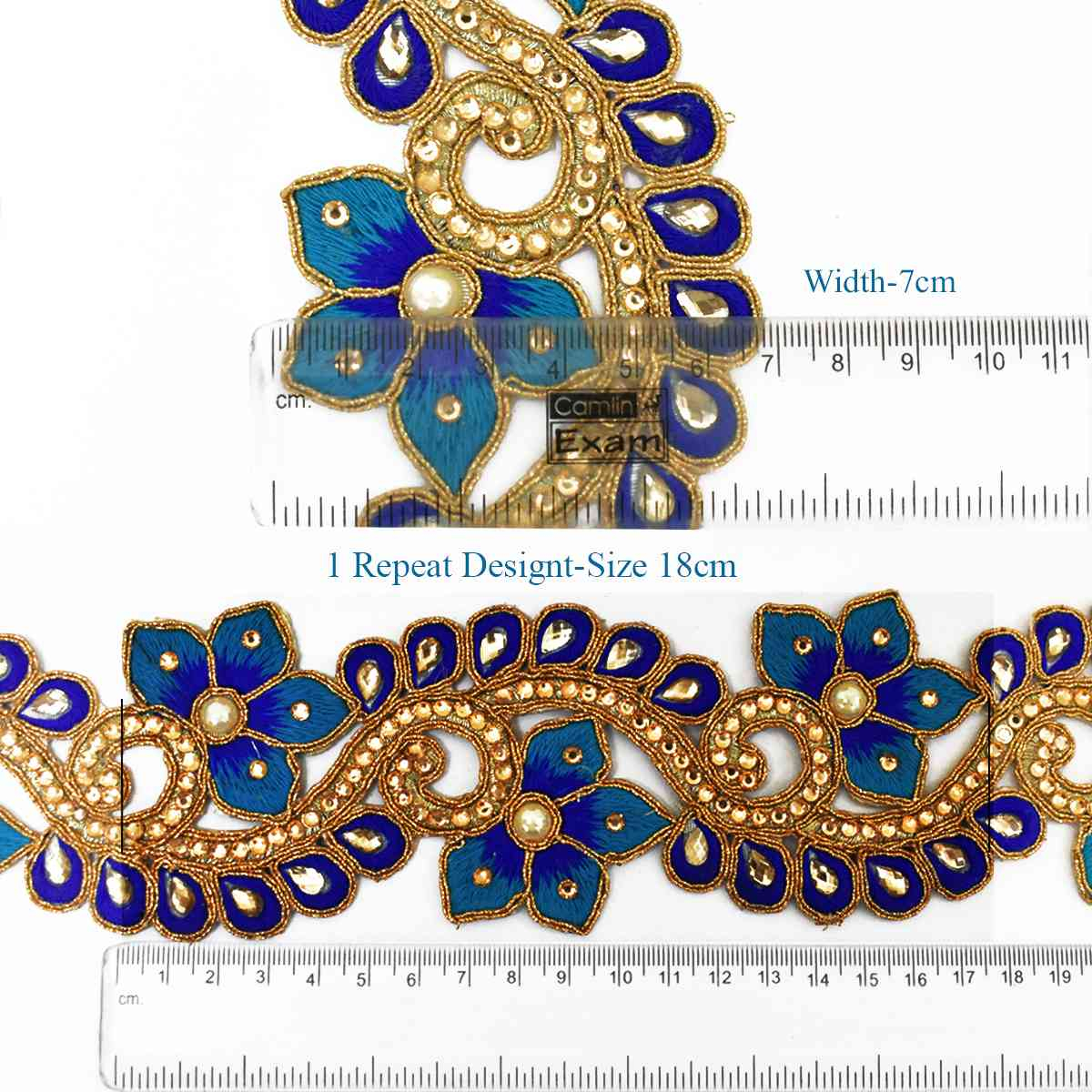 Peacock Hand Embroidery Pattern 1 Meter Peacock Color Floral Design Cutwork Hand Embroidery Lace