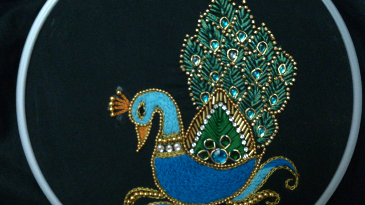 Peacock Hand Embroidery Pattern Hand Embroidery Designs Aari Style Peacock Embroidery For Ghagras Dresses Sarees And Blouses