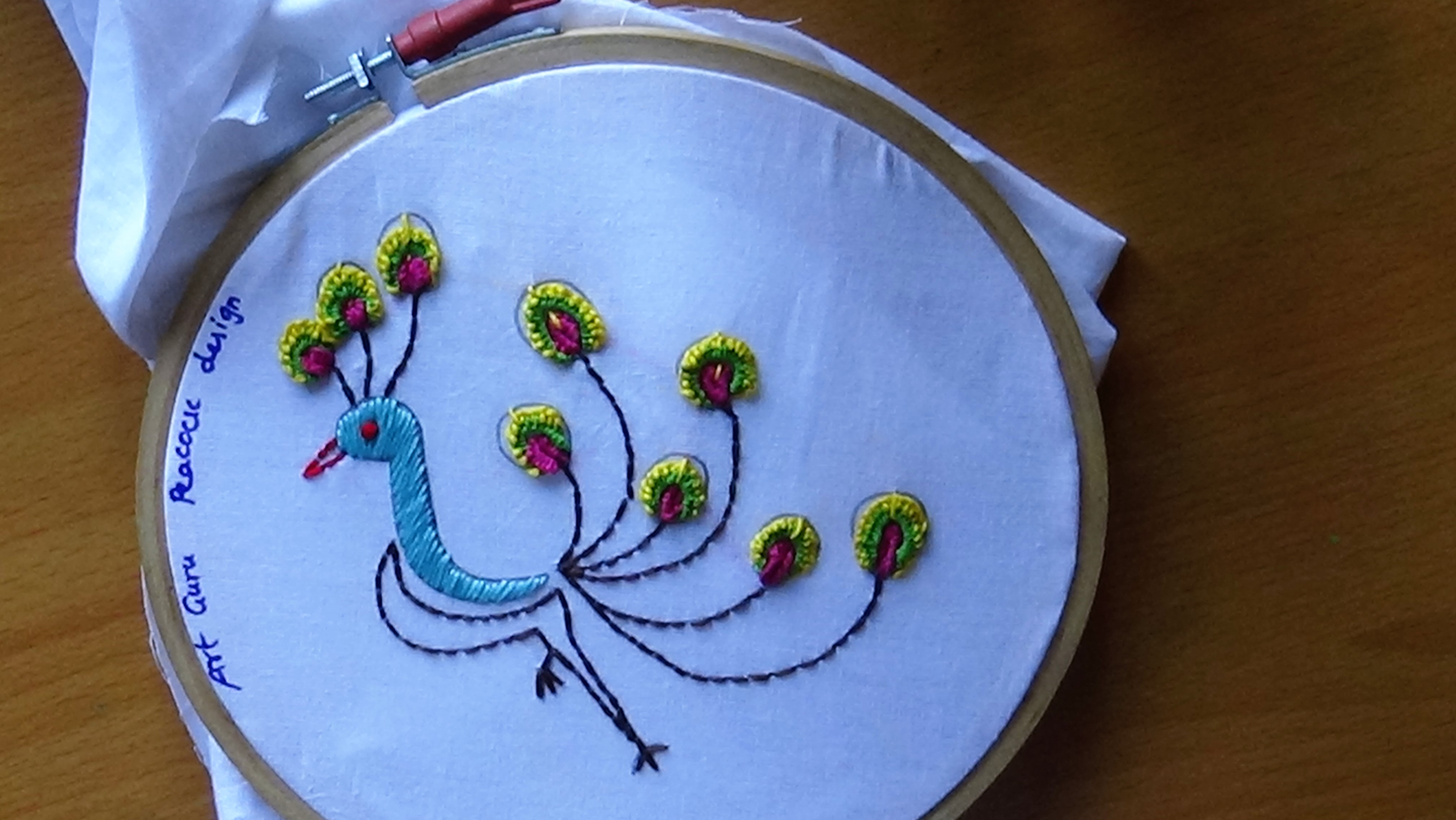Peacock Hand Embroidery Pattern Handcraft Guru Easy Creative Hand Craft Ideas With Tutorial