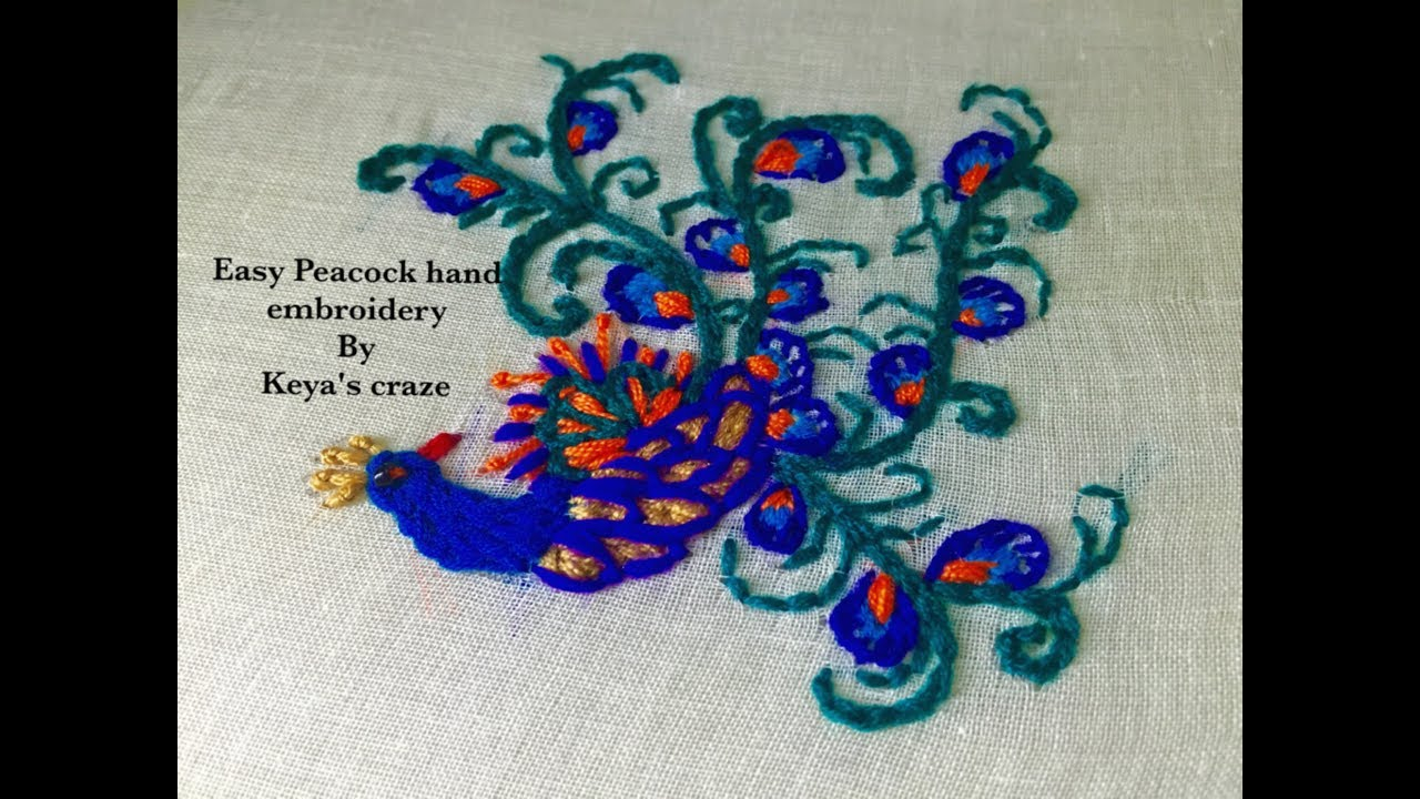 Peacock Hand Embroidery Pattern Peacock Hand Embroidery Design Peacock Embroidery Design For Wallmatecushion Coverkeyas Craz 49