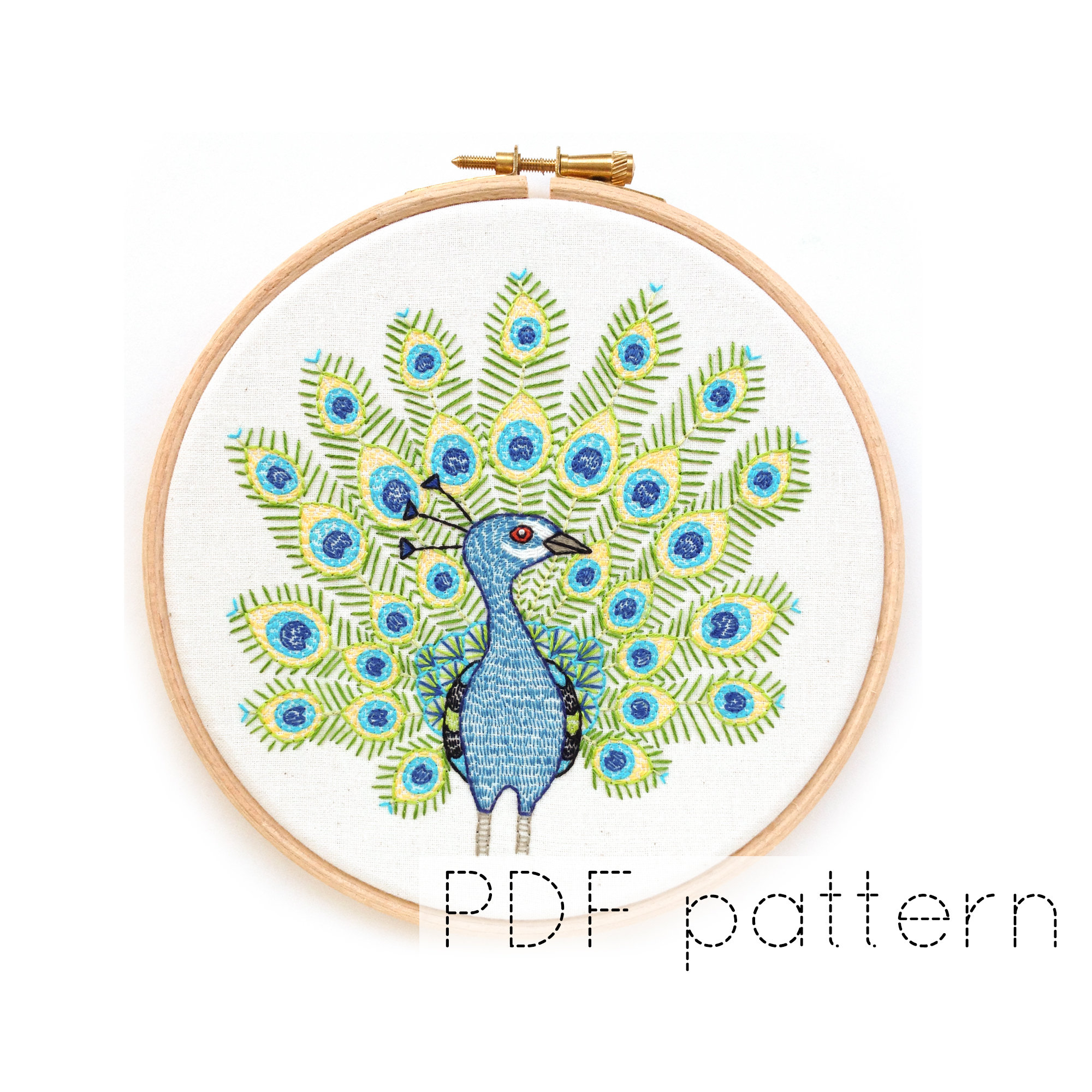 Peacock Hand Embroidery Pattern Peacock Hand Embroidery Pattern Pdf Instant Download