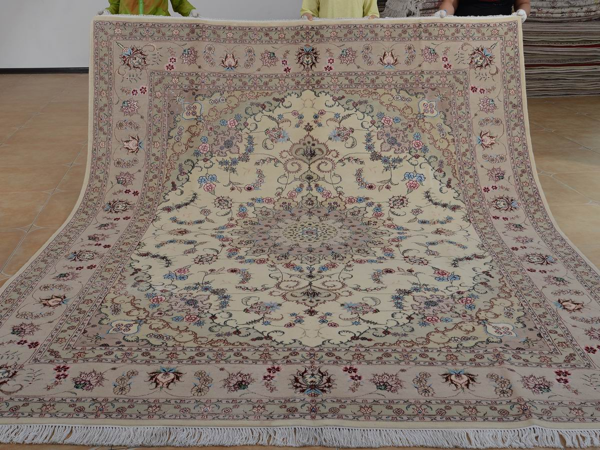 Persian Embroidery Patterns 8 X 10 Hand Knotted Brand New Wool And Silk Sino Persian Tabriz Oriental Area Rug 12980601