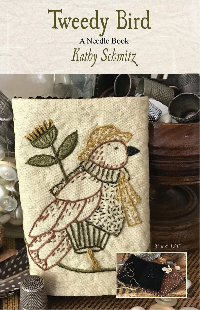 Primitive Embroidery Patterns Free Closeout Sale Primitive Folk Art Embroidery Pattern Tweedy Bird A Little Needle Book Project Design Kathy Schmitz