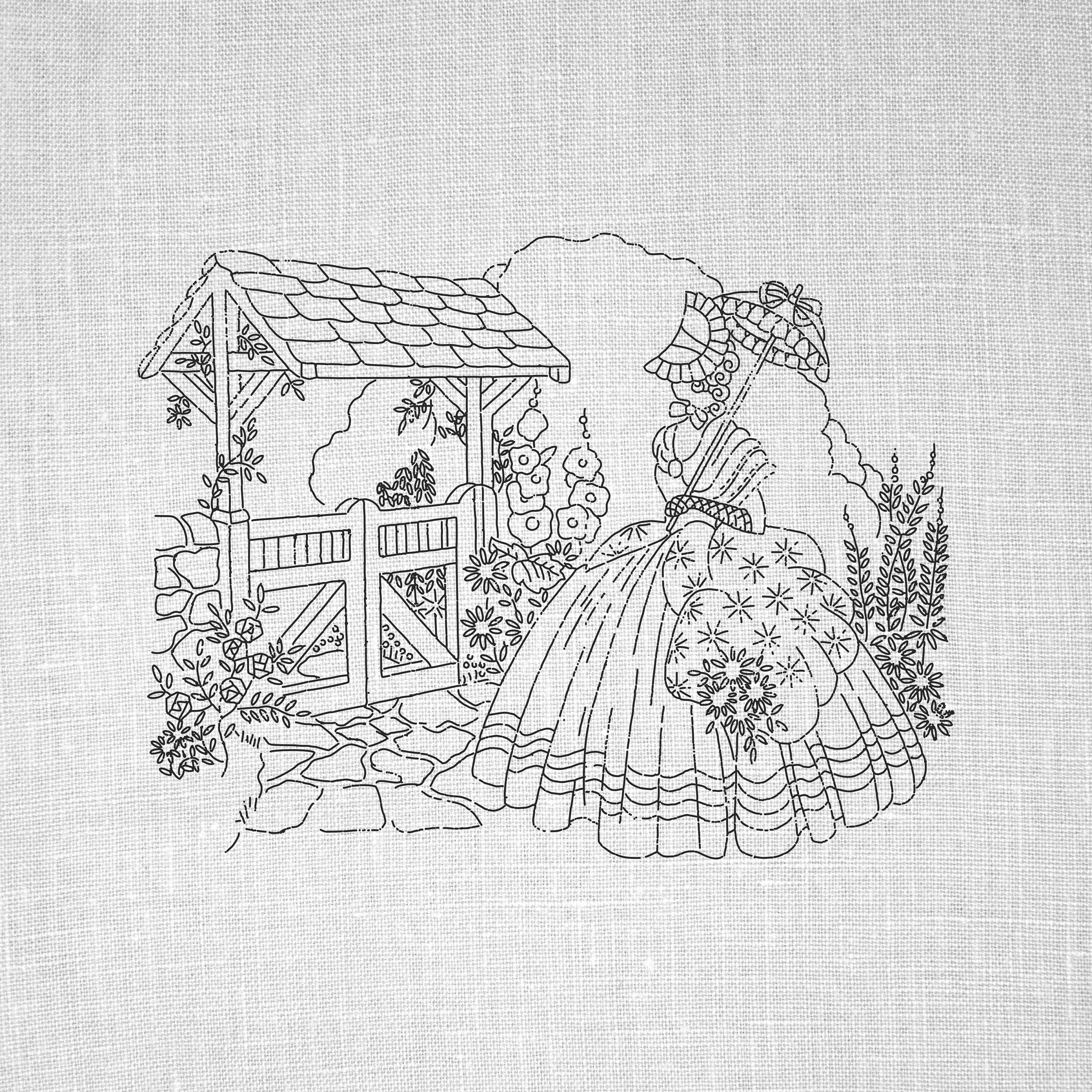 Printable Embroidery Patterns Hand Embroidery Vintage Pdf Pattern Crinoline Lady Embroidery Printable Embroidery Patterns Embroidery Pattern Pdf