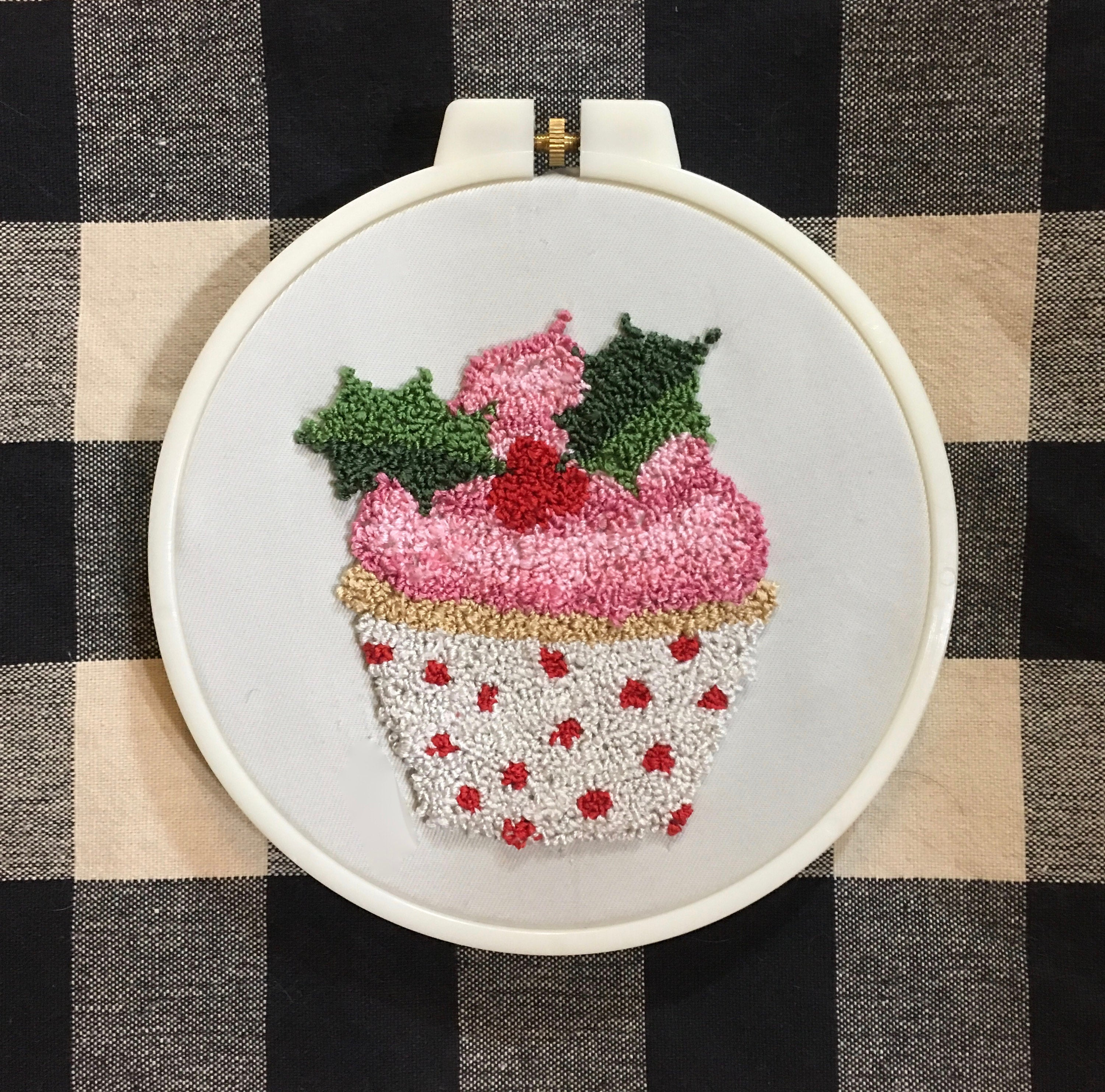 Punch Needle Embroidery Patterns Cloth Pattern Punch Needle Embroidery Pattern On Weavers Cloth Christmas Cupcake