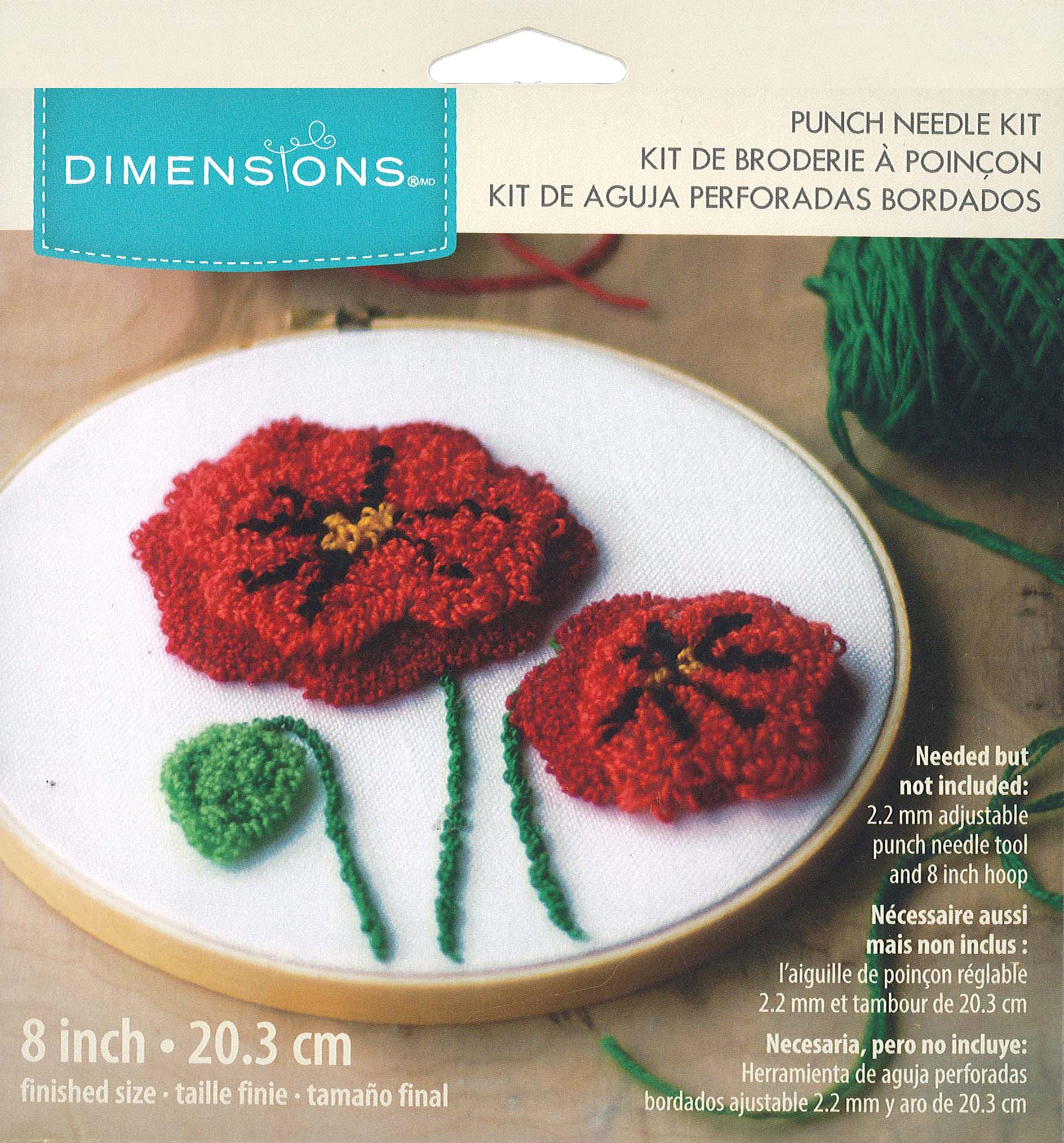 Punch Needle Embroidery Patterns Dimensions Punch Needle Kit 8 In Poppies