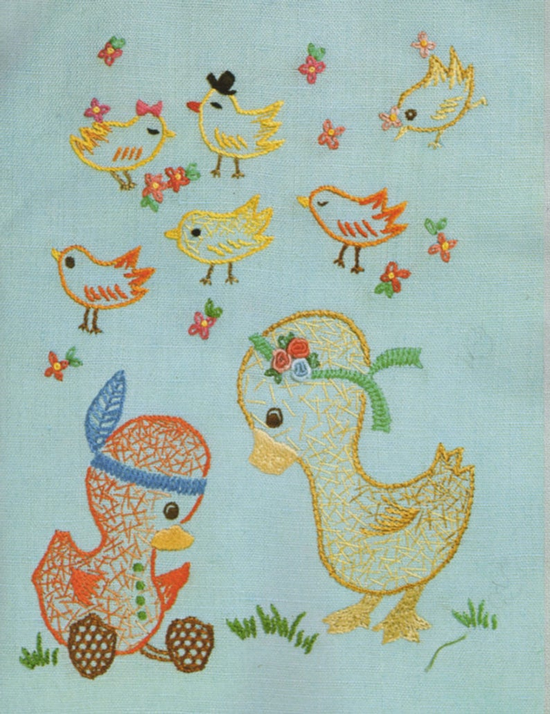 Retro Embroidery Patterns Embroidery Pattern Vintage Embroidery Ducks