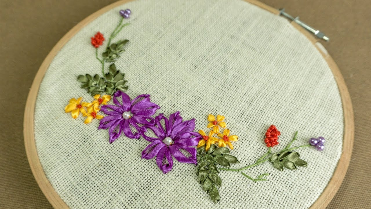 Ribbon Embroidery Patterns Ribbon Embroidery Design For Beginners Diy Flower Art