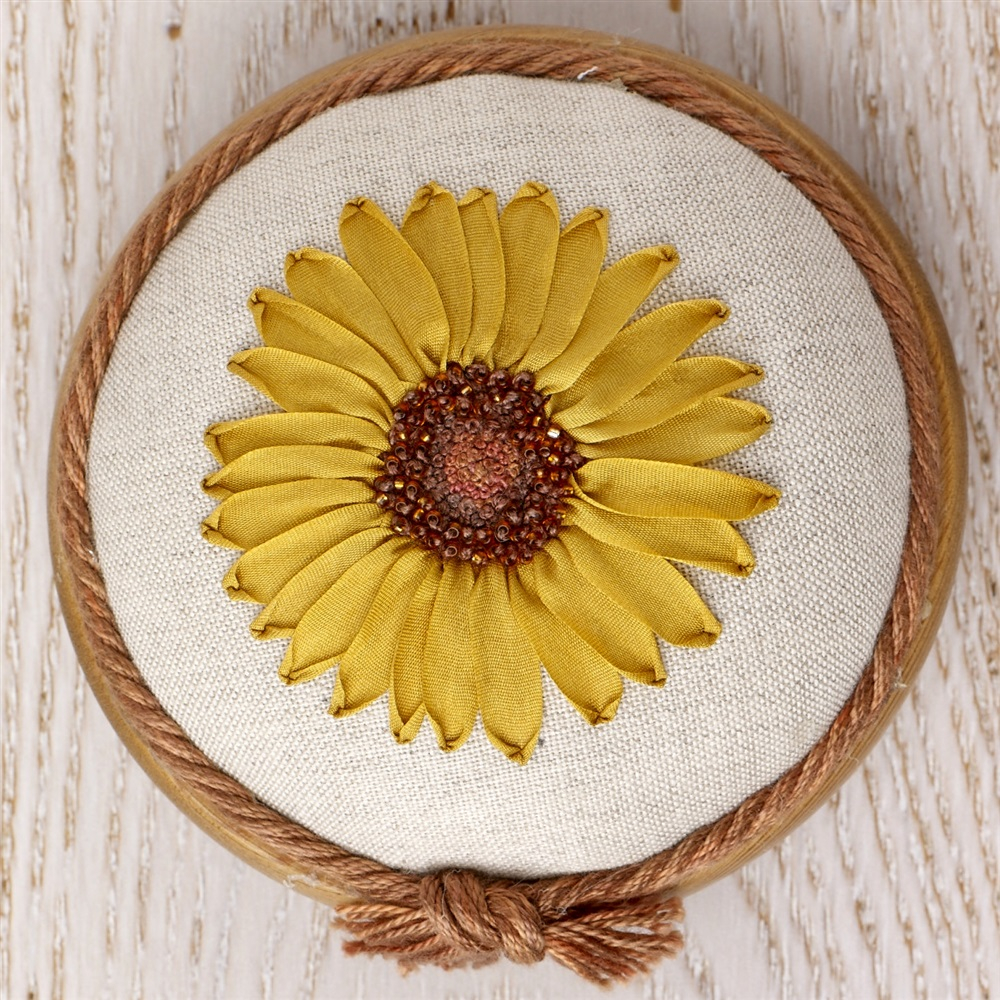 Ribbon Hand Embroidery Patterns Pp18 Sunny Sunflower Pattern Print