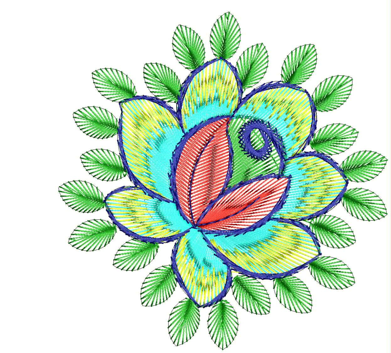 Rose Embroidery Pattern Colorful Rose Embroidery Designrose Embroidery Designembroidery Digitizing