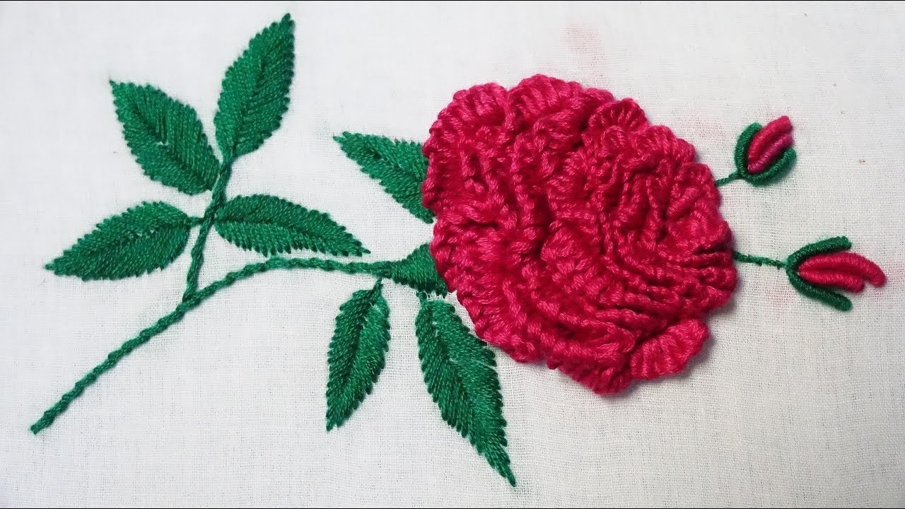 Rose Embroidery Pattern Hand Embroidery Brazilian Embroidery Rose