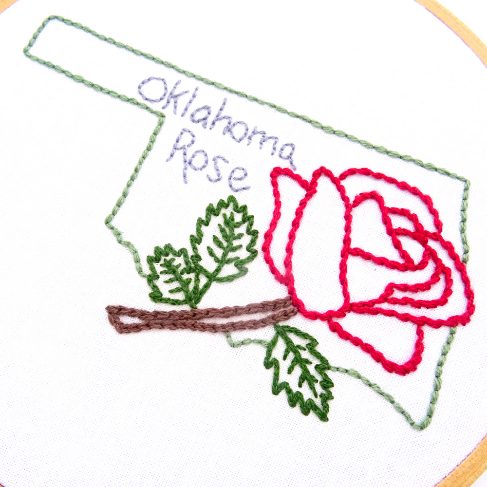 Rose Patterns For Embroidery Oklahoma Flower Hand Embroidery Pattern Oklahoma Rose