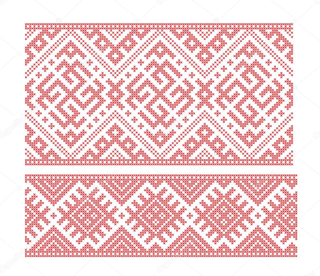 Russian Embroidery Patterns Seamless Russian Folk Patterns Cross Stitched Embroidery Imitation