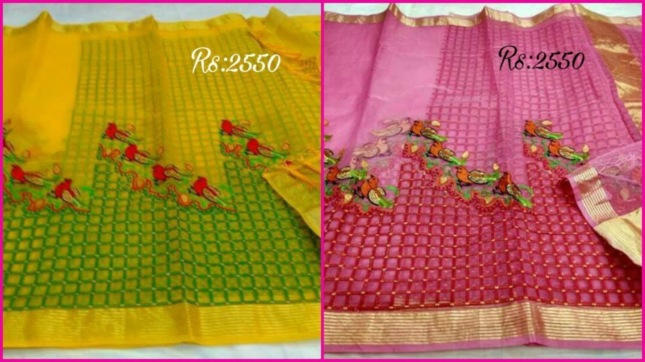 Saree Embroidery Patterns Silk Sarees Embroidery Designs Kasturi Silk Sarees