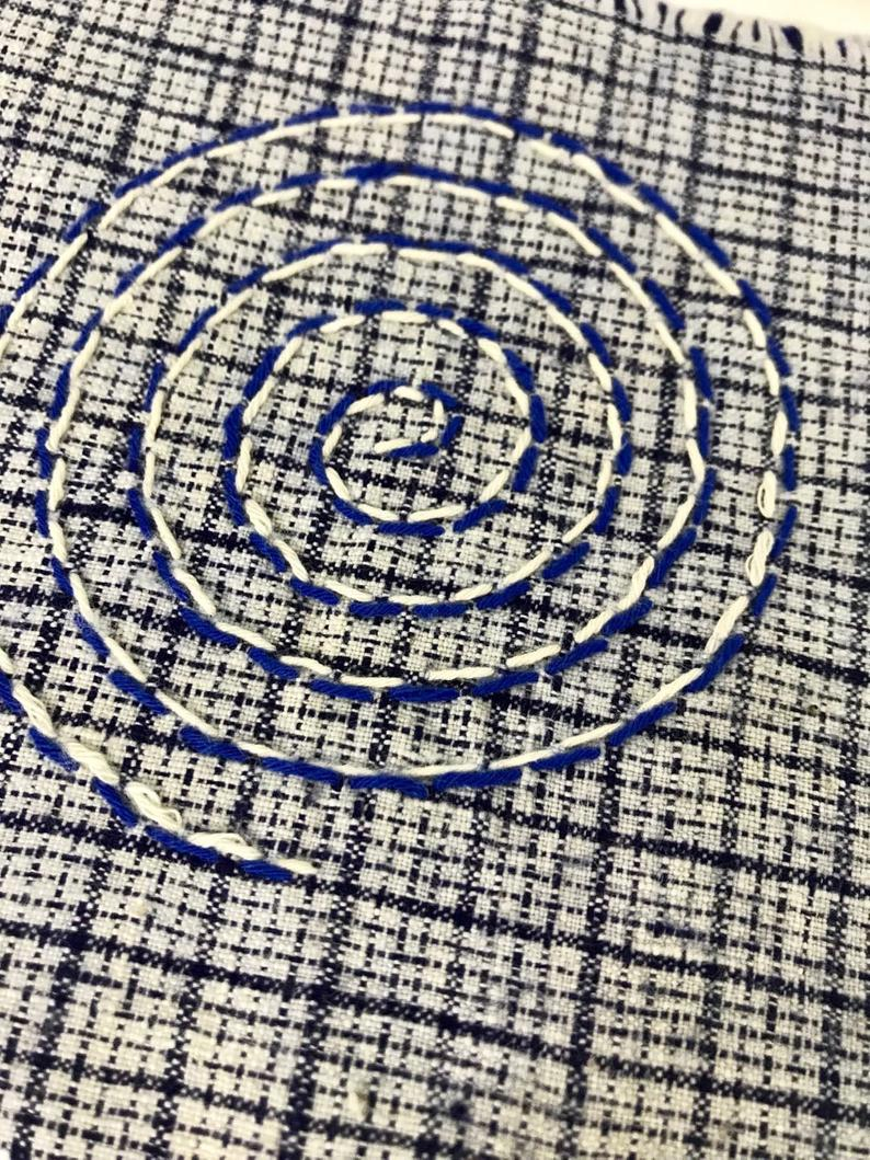 Sashiko Embroidery Patterns Sashiko Embroidery Patch Blue Circle Stitching Sashiko Thread Patchwork Supplies Japan Embroidery Patterns Art Vintage Handwoven Patch