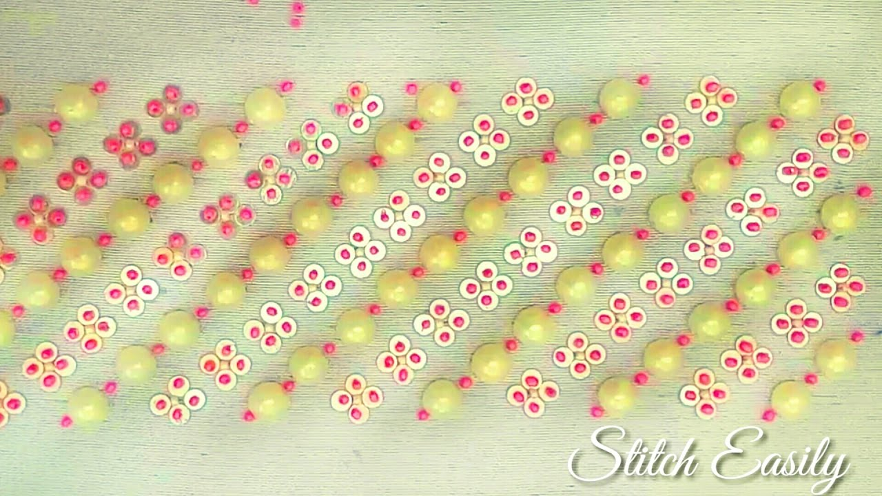 Sequin Embroidery Patterns Hand Embroidery Pearls And Beads Embroidery Border Design With Sequins