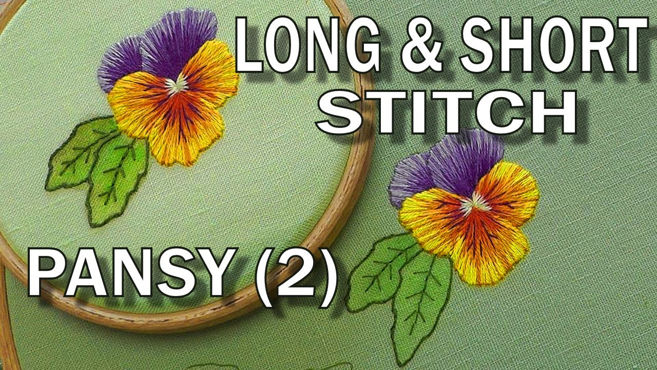 Silk Embroidery Patterns Free Long And Short Stitch Silk Shading Pansy Part 2