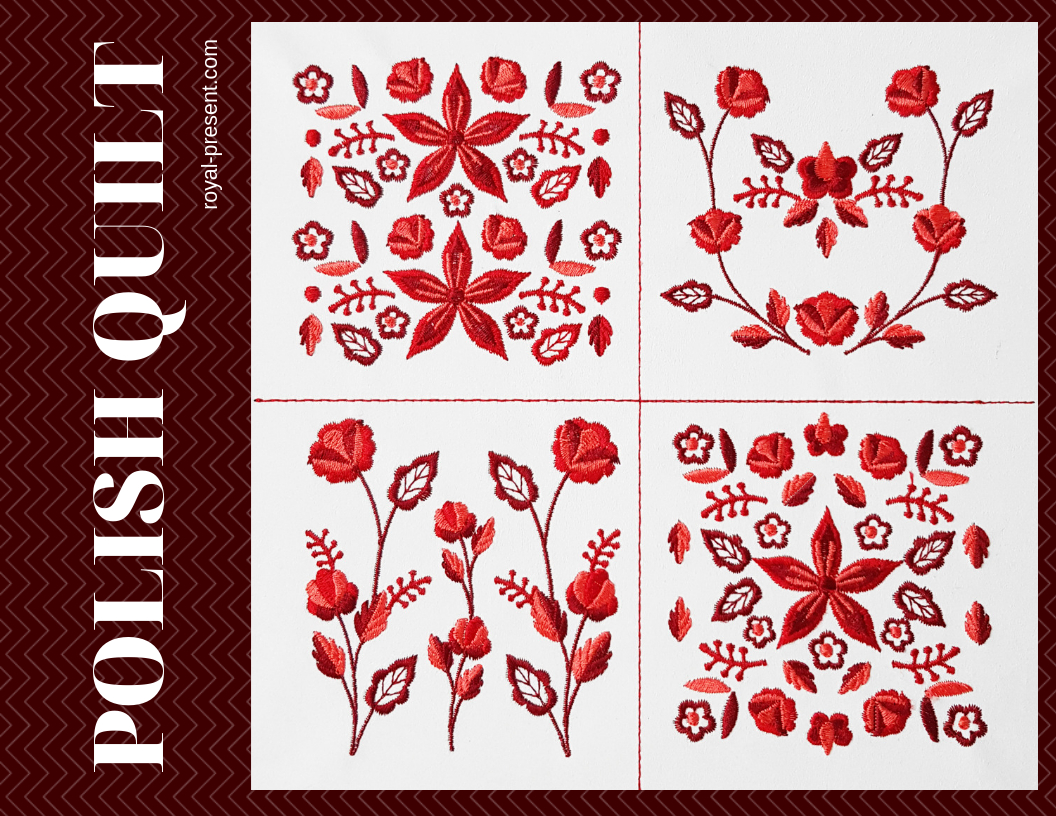 Slovak Embroidery Patterns Polish Folk Quilt Machine Embroidery Designs 3 Sizes