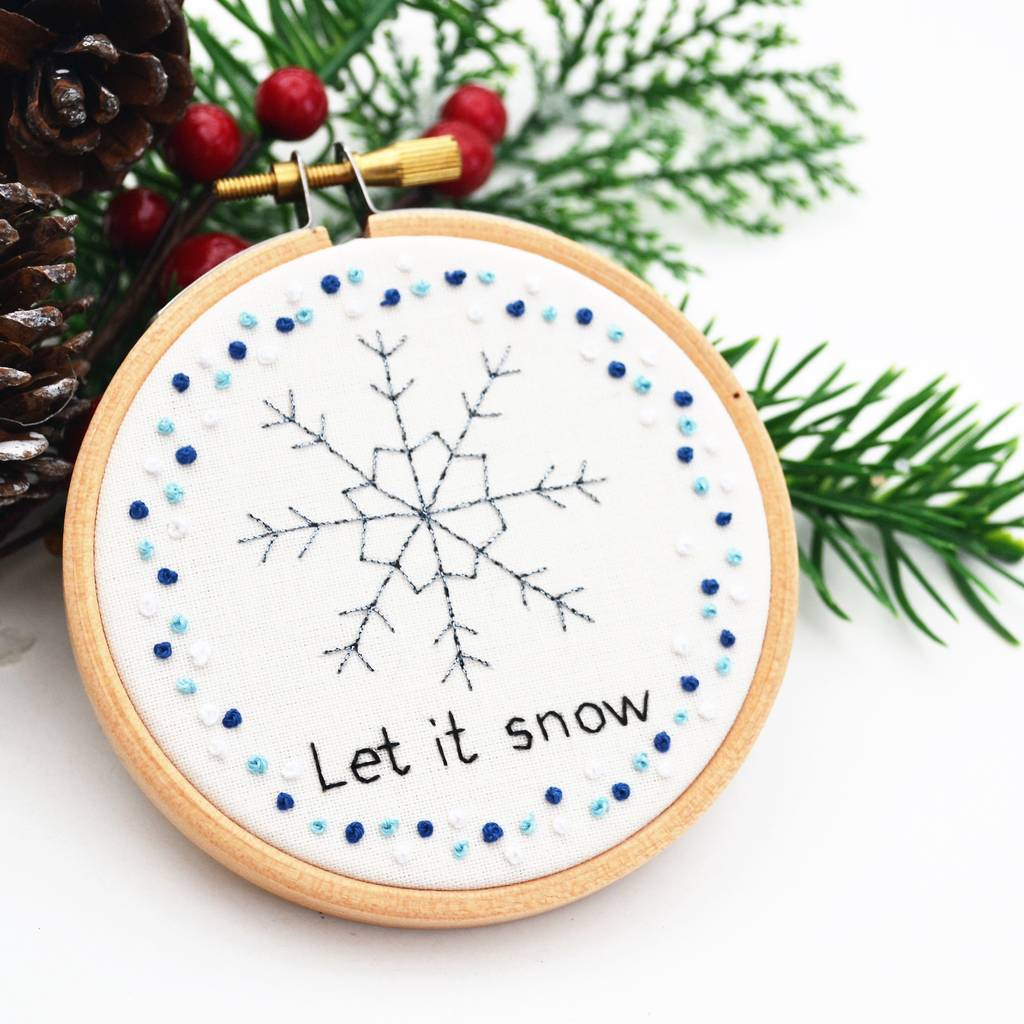 Snowflake Embroidery Pattern Hand Embroidery Snowflake Christmas Decoration