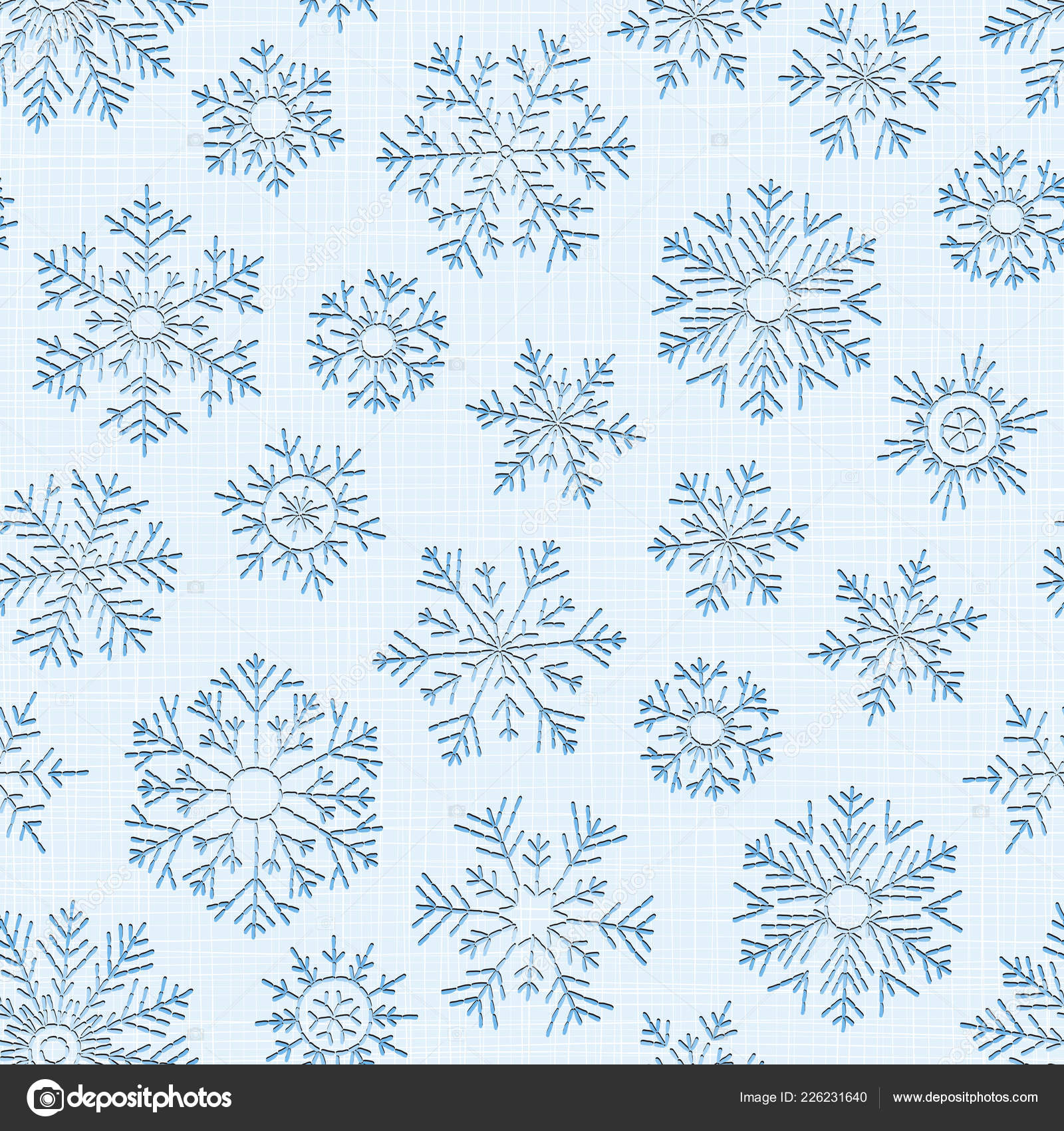 Snowflake Embroidery Pattern Seamless Embroidery Snowflakes Background Happy New Year Christmas