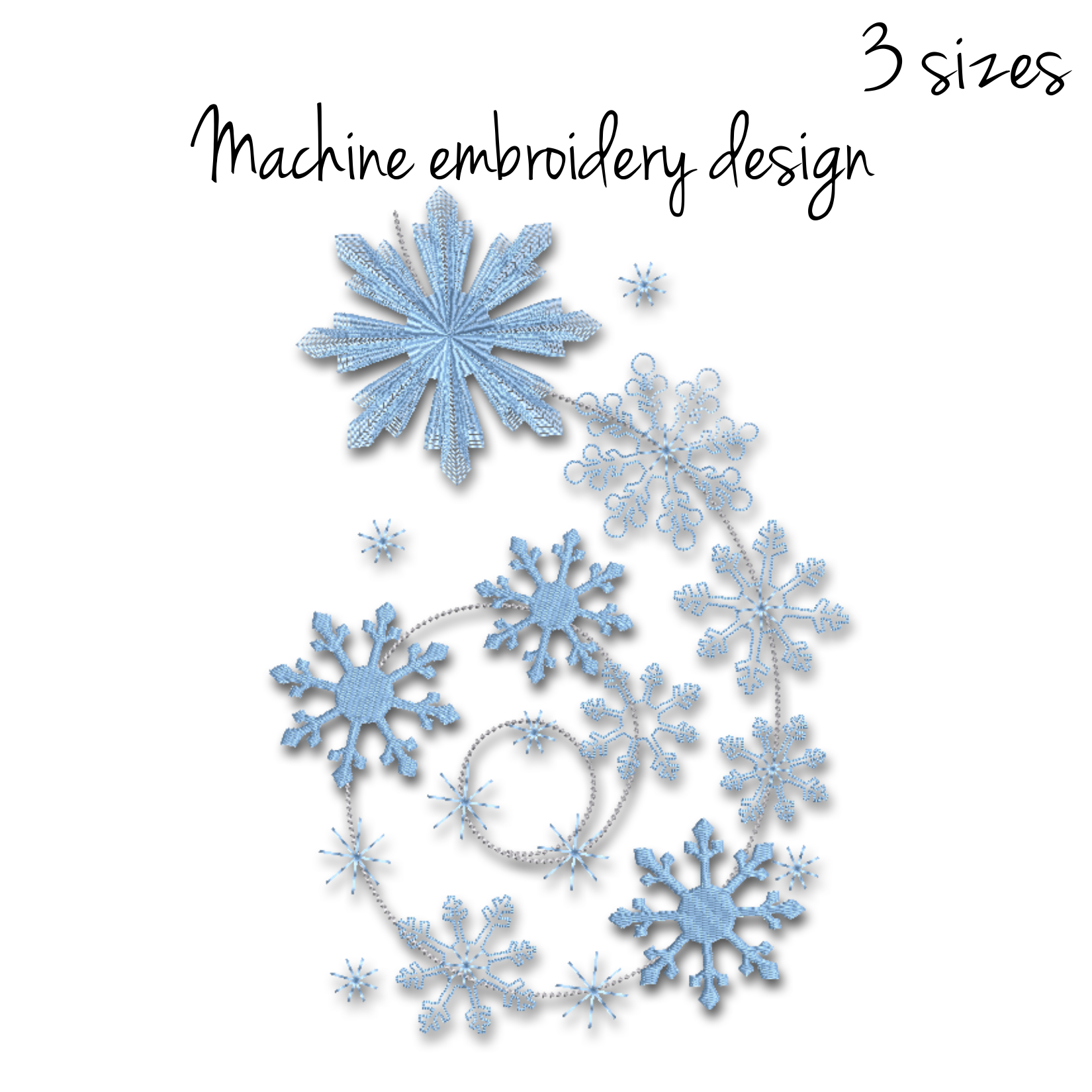 Snowflake Embroidery Pattern Snowflake Embroidery Machine Designs Winter Digital Instant Download Pattern Hoop Pes File