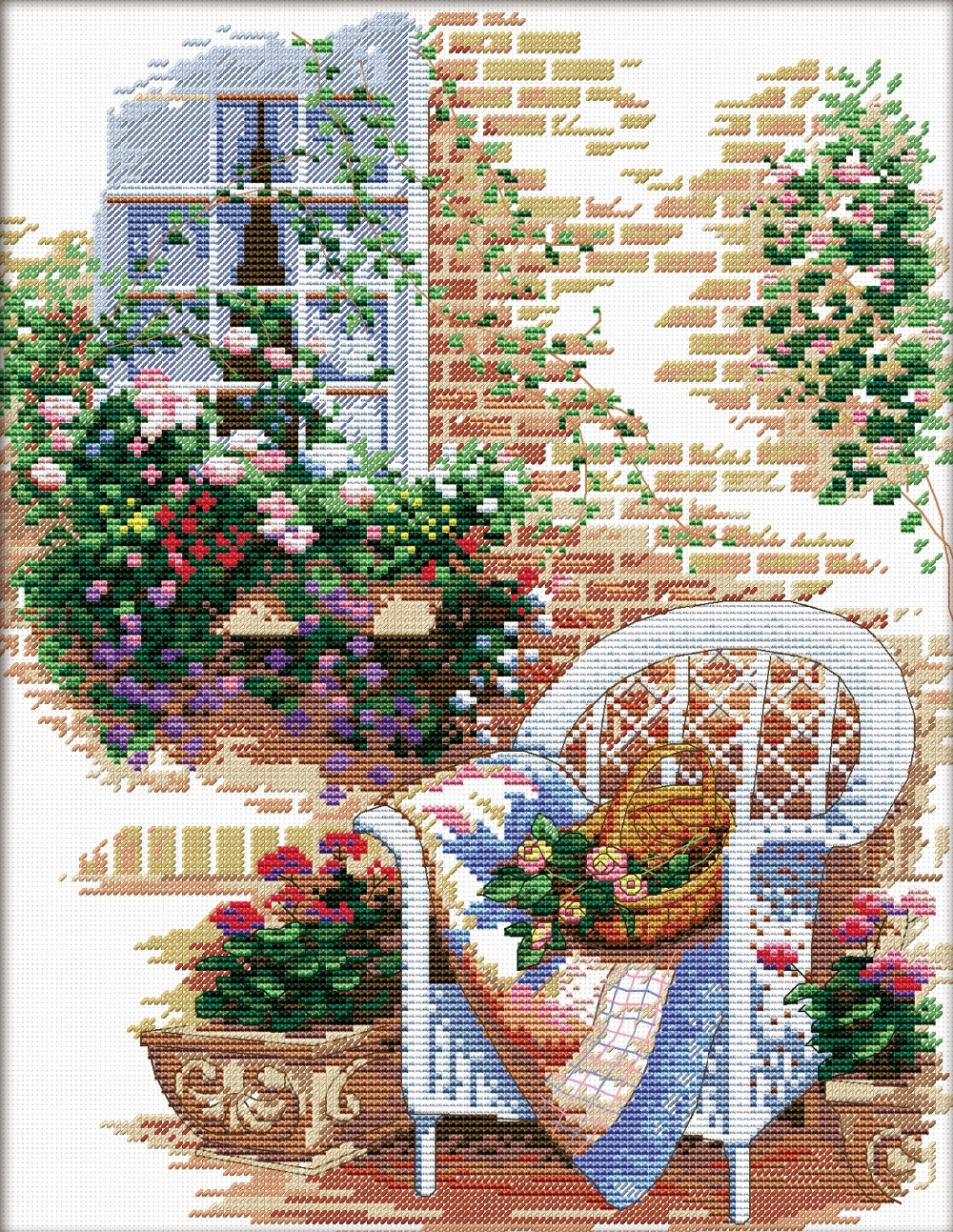 Stamped Embroidery Patterns Us 1199 40 Offstamped Counted Cross Stitch Patterns Flowering Windowsill Embroidery Kits 11ct Cotton Thread Painting Diy Needlework Home Decor In