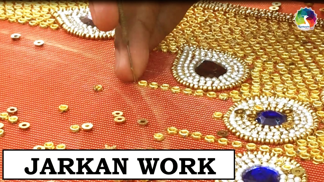 Stone Embroidery Patterns Jarkan Work Base Stitching Stone Sticking Indian Hand Embroidery