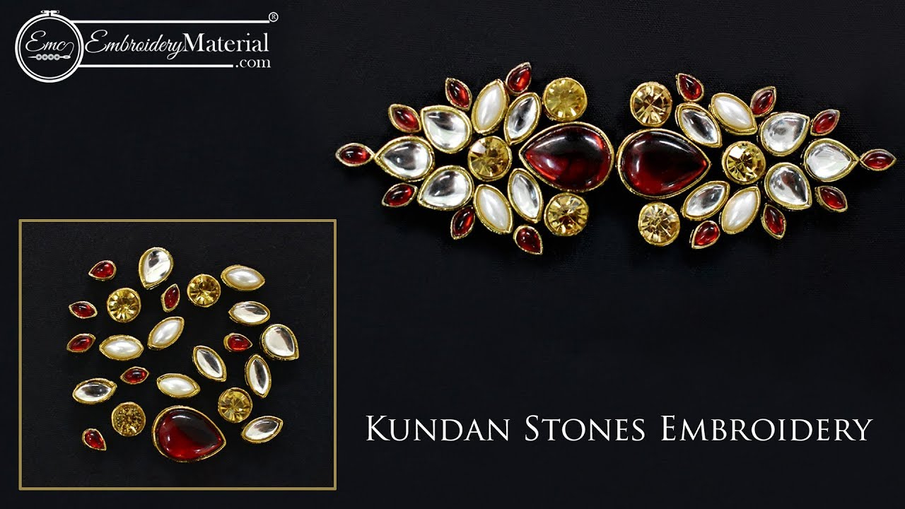 Stone Embroidery Patterns Learn How To Do Kundan Stones Embroidery Work With The Help Of Aari Needle