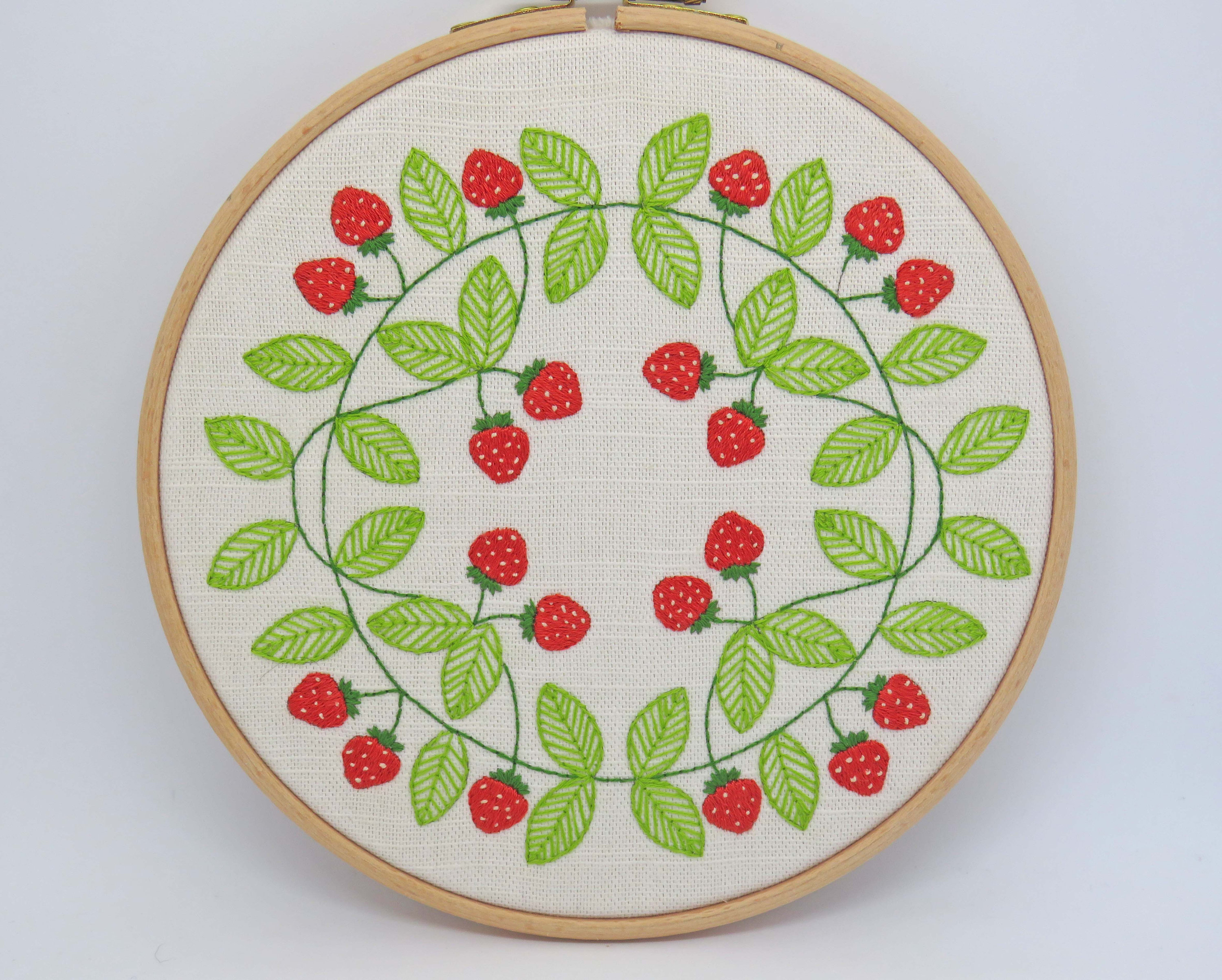 Strawberry Embroidery Pattern Hand Embroidery Pattern Hand Embroidered Strawberries Embroidery Pattern Pdf Beginner Embroidery Pattern Embroidery Hoop Art