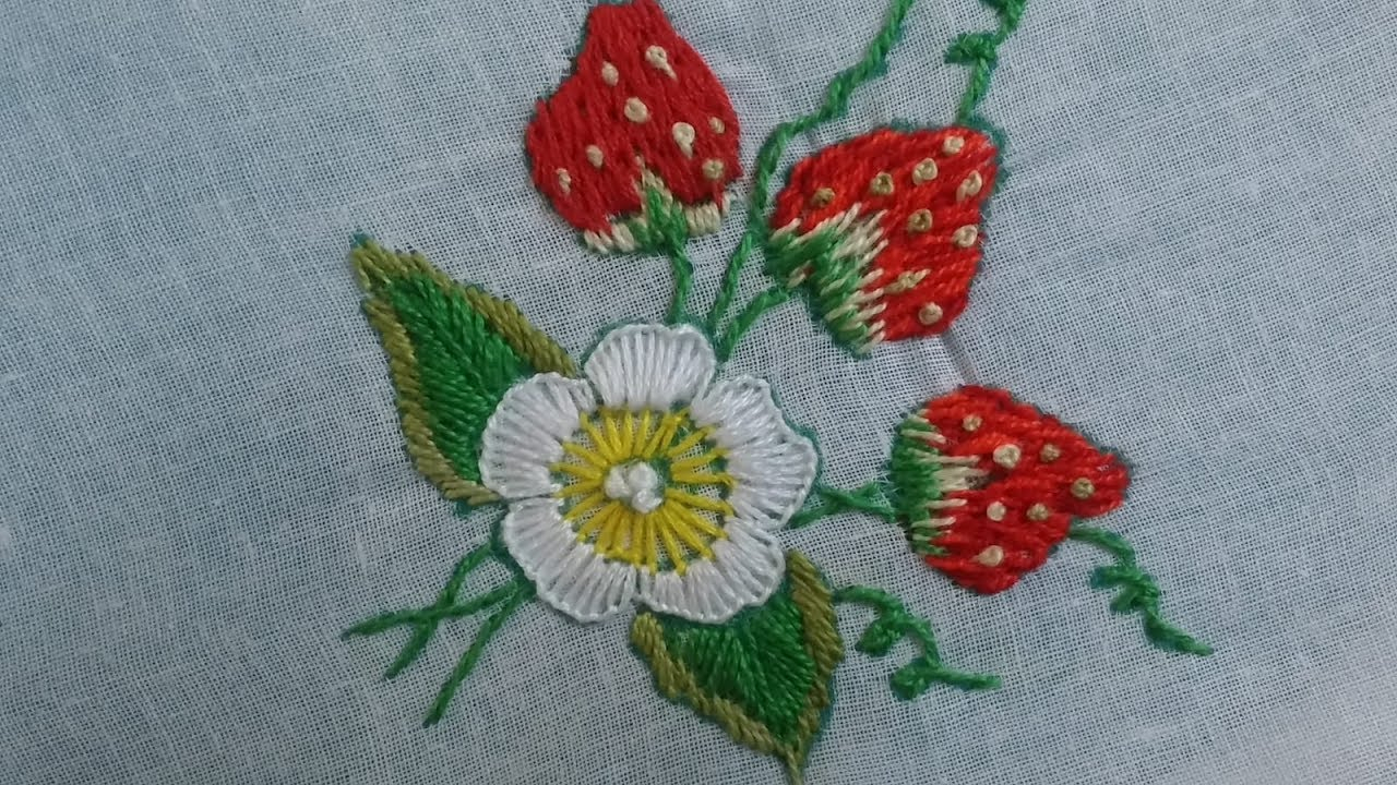 Strawberry Embroidery Pattern Hand Embroidery Strawberry Design Home Stitches And Crochet Design