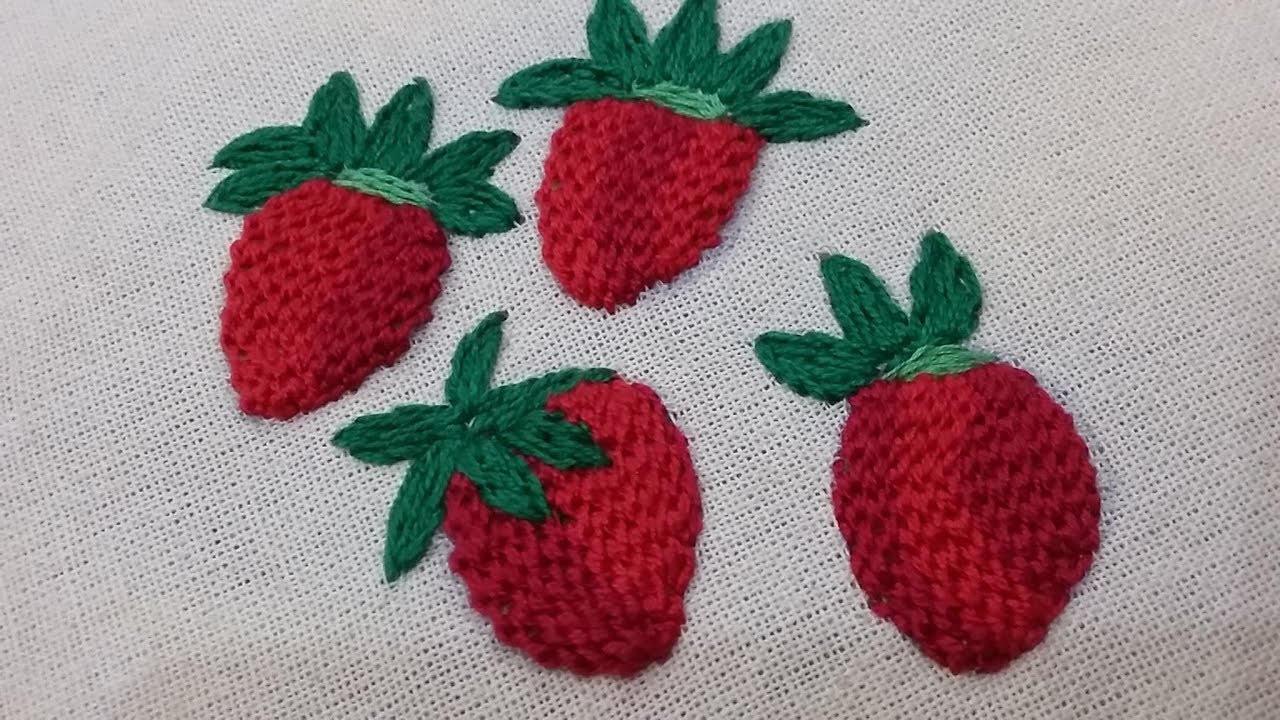 Strawberry Embroidery Pattern Learn To Hand Embroider Strawberry With Strawberry Stitch