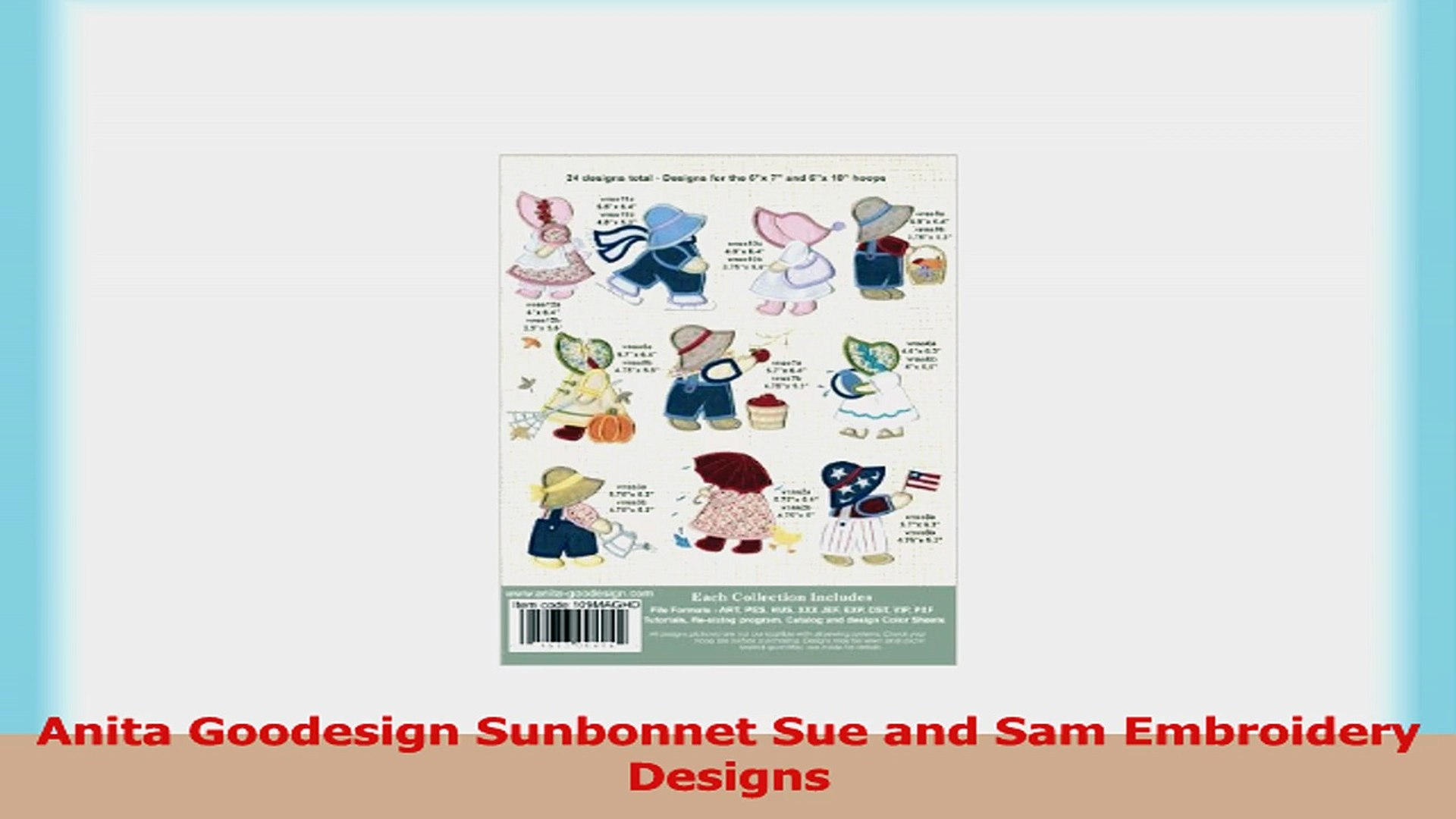 Sunbonnet Sue Embroidery Patterns Free Anita Goodesign Sunbonnet Sue And Sam Embroidery Designs 7e0f7823