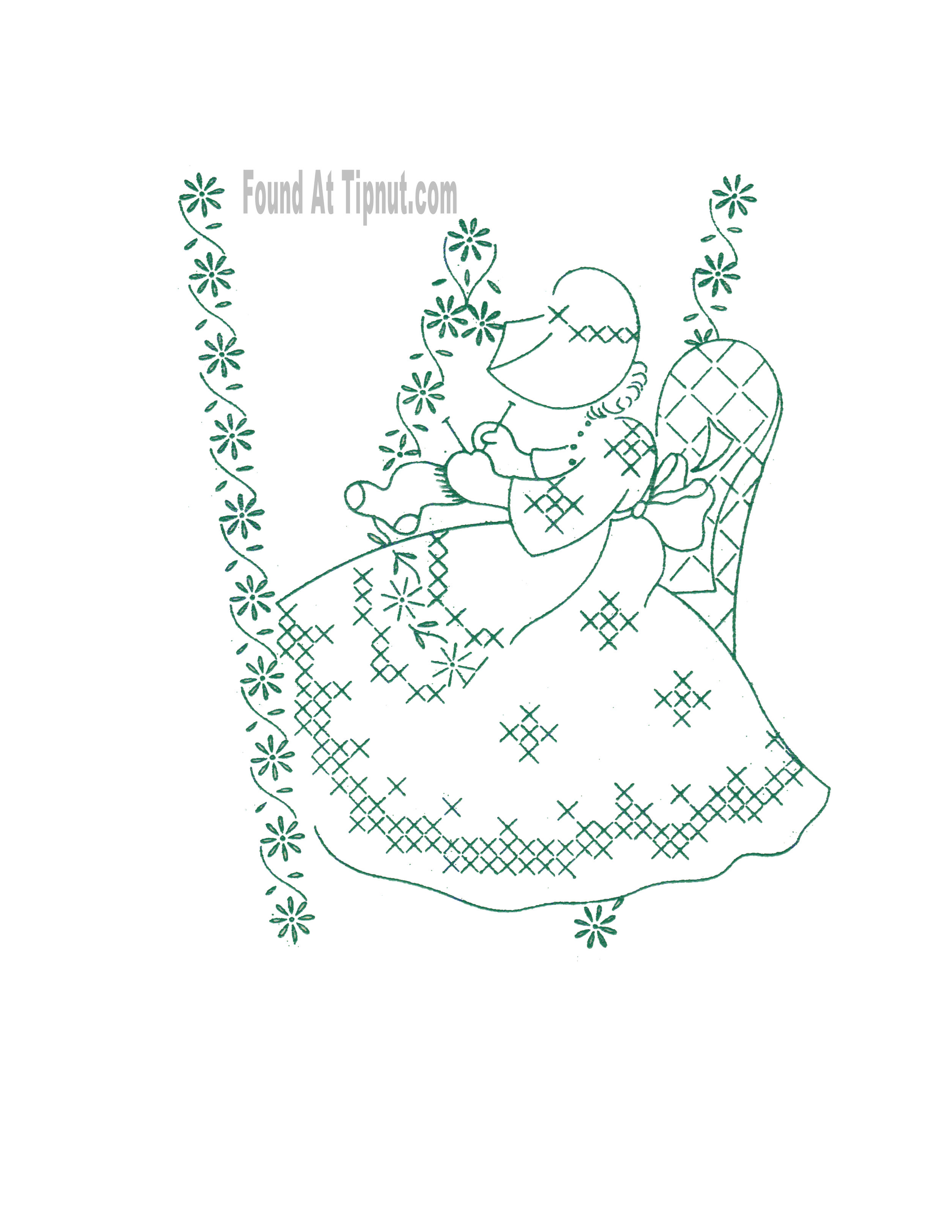 Sunbonnet Sue Embroidery Patterns Free Sunbonnet Gal Days Of The Week Embroidery Tipnut
