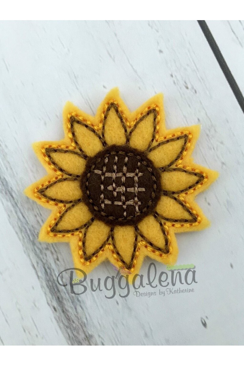 Sunflower Embroidery Pattern Sunflower Feltie Embroidery Design