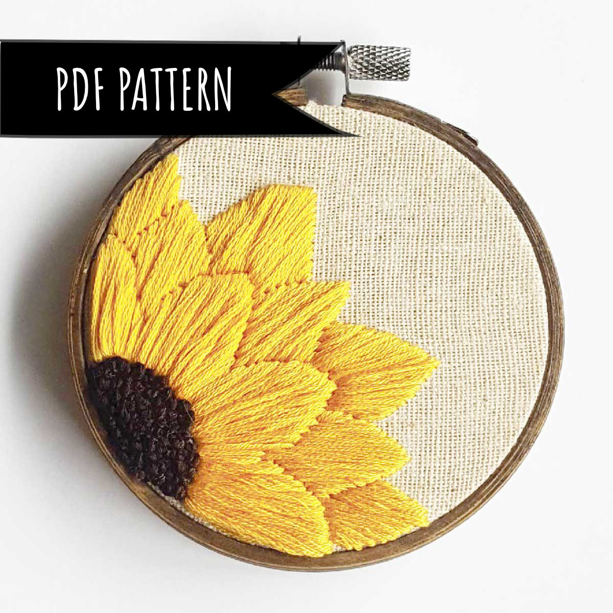 Sunflower Embroidery Pattern Sunflower Hand Embroidery Pdf Pattern Pdf Embroidery Pattern Floral Embroidery Pattern Embroidery Pattern Beginner Pattern