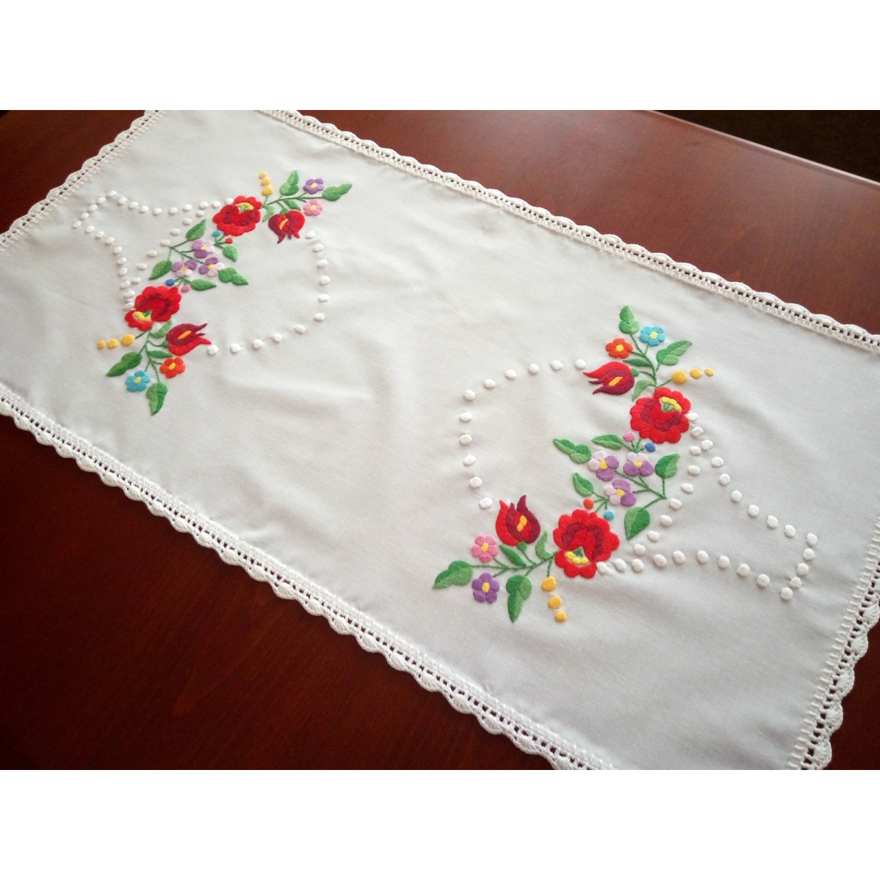 Tablecloth Hand Embroidery Patterns Embroidered Crocheted Kalocsa Tablecloth Table Kal Tr 329
